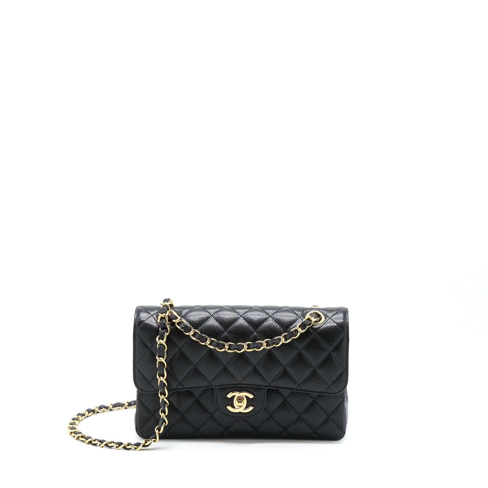 Chanel Classic Double Flap Caviar GHW Black Small Shoulder Bag