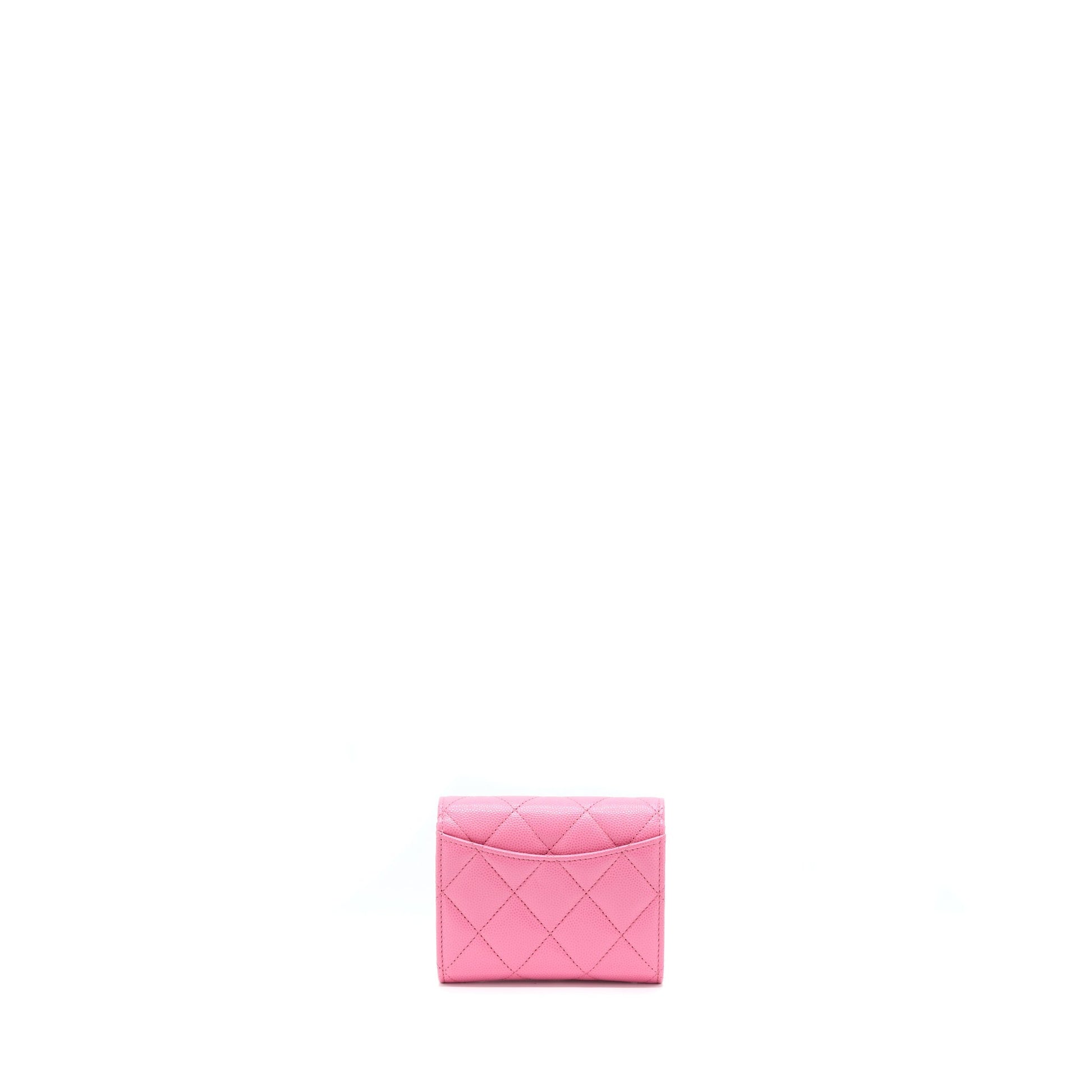 Chanel Flap Card Holder Caviar LGHW Pink Wallet Case
