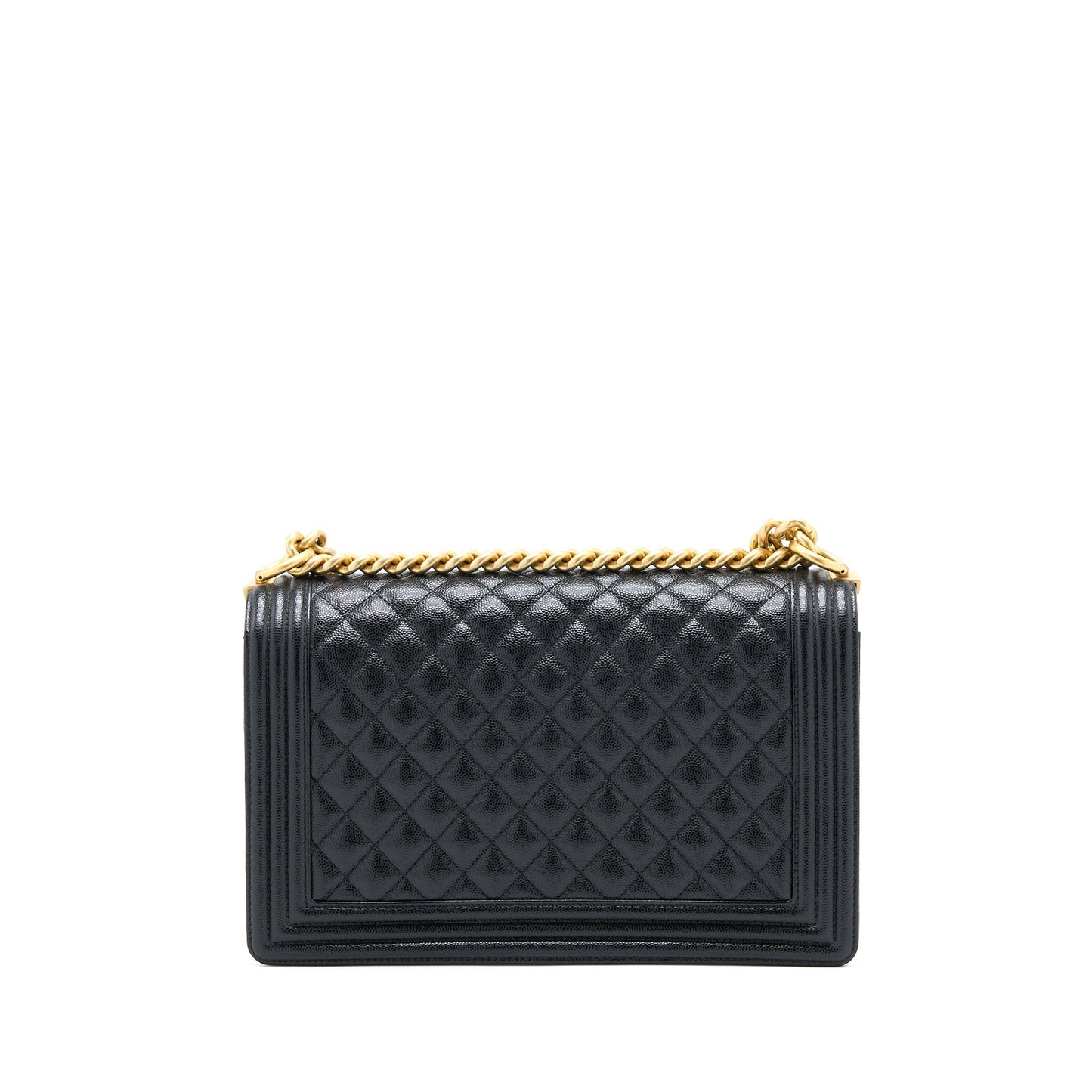 Chanel Boy 28cm Caviar Brushed GHW Black Handbag