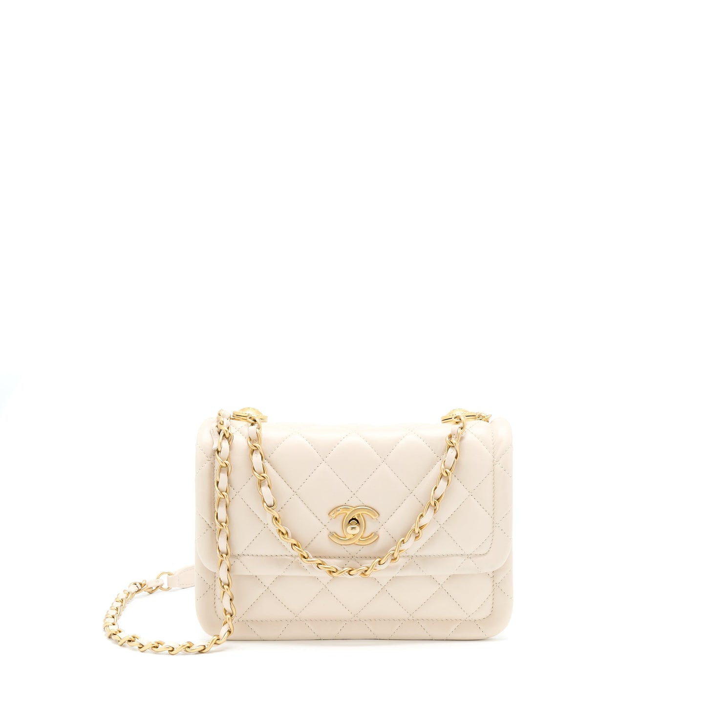 Chanel Seasonal Flap LGHW Beige Shoulder Bag