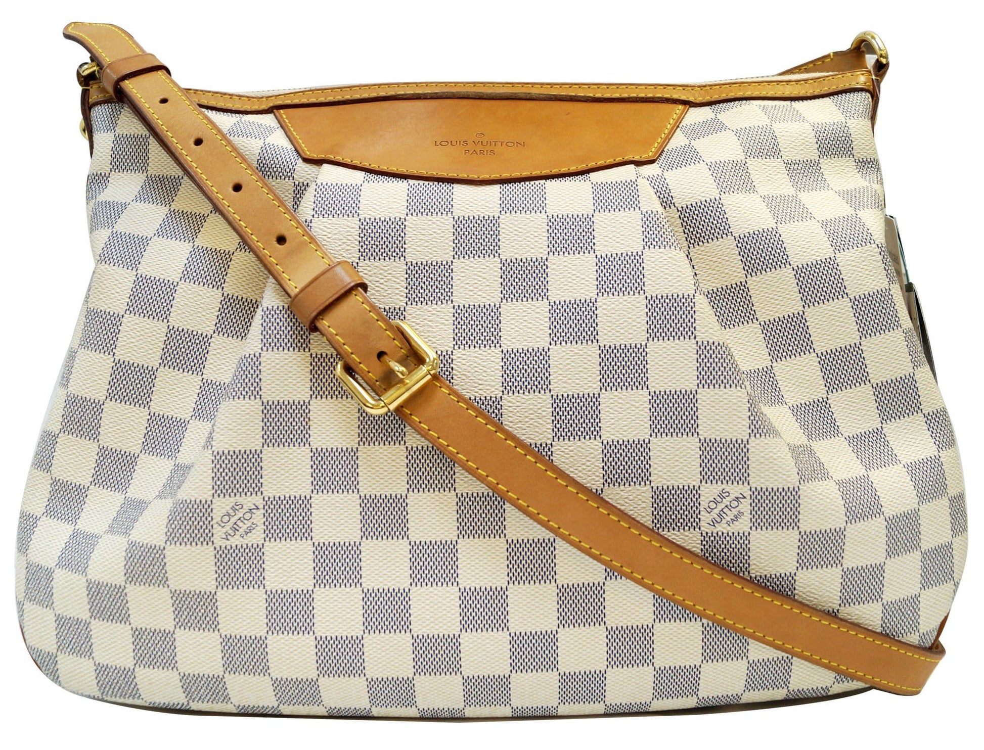 Louis Damier Azur Siracusa Mm Shoulder Bag White