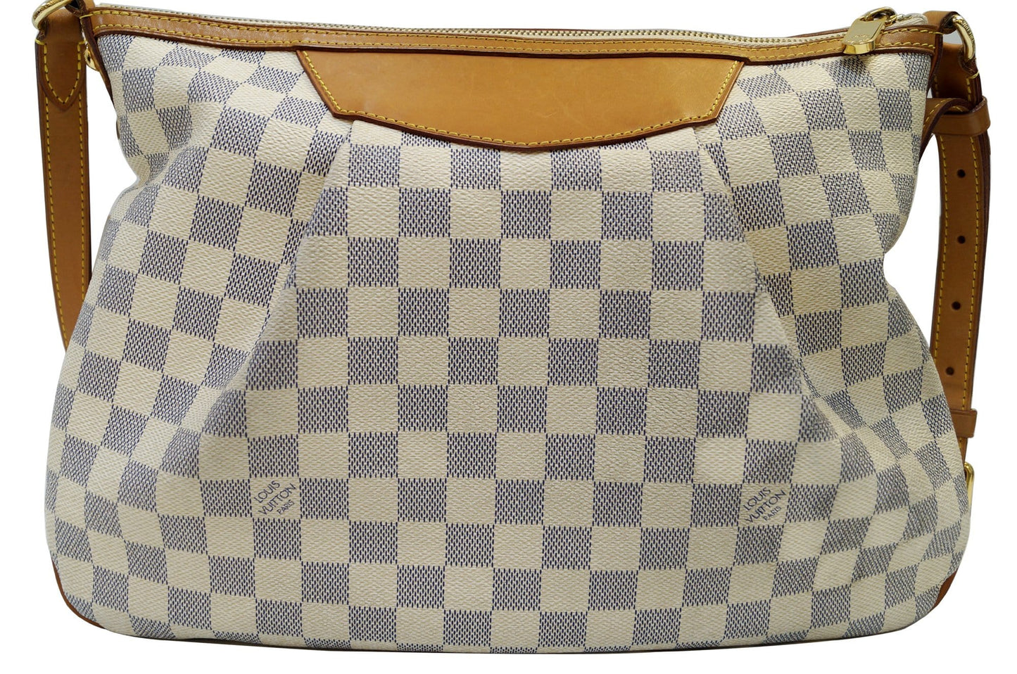Louis Damier Azur Siracusa Mm Shoulder Bag White