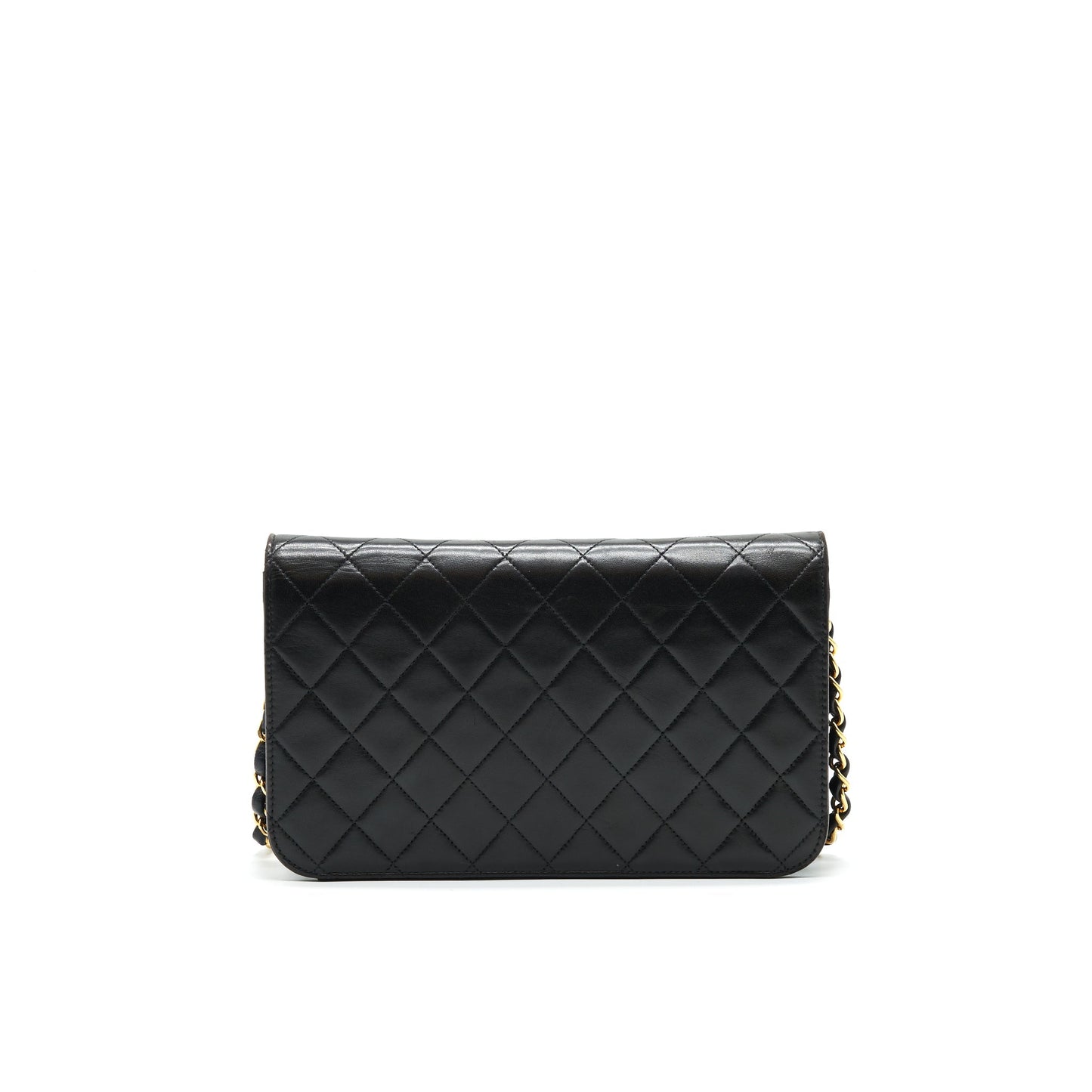 Chanel   Lambskin Flap Bag with Chain Black 24K GHW