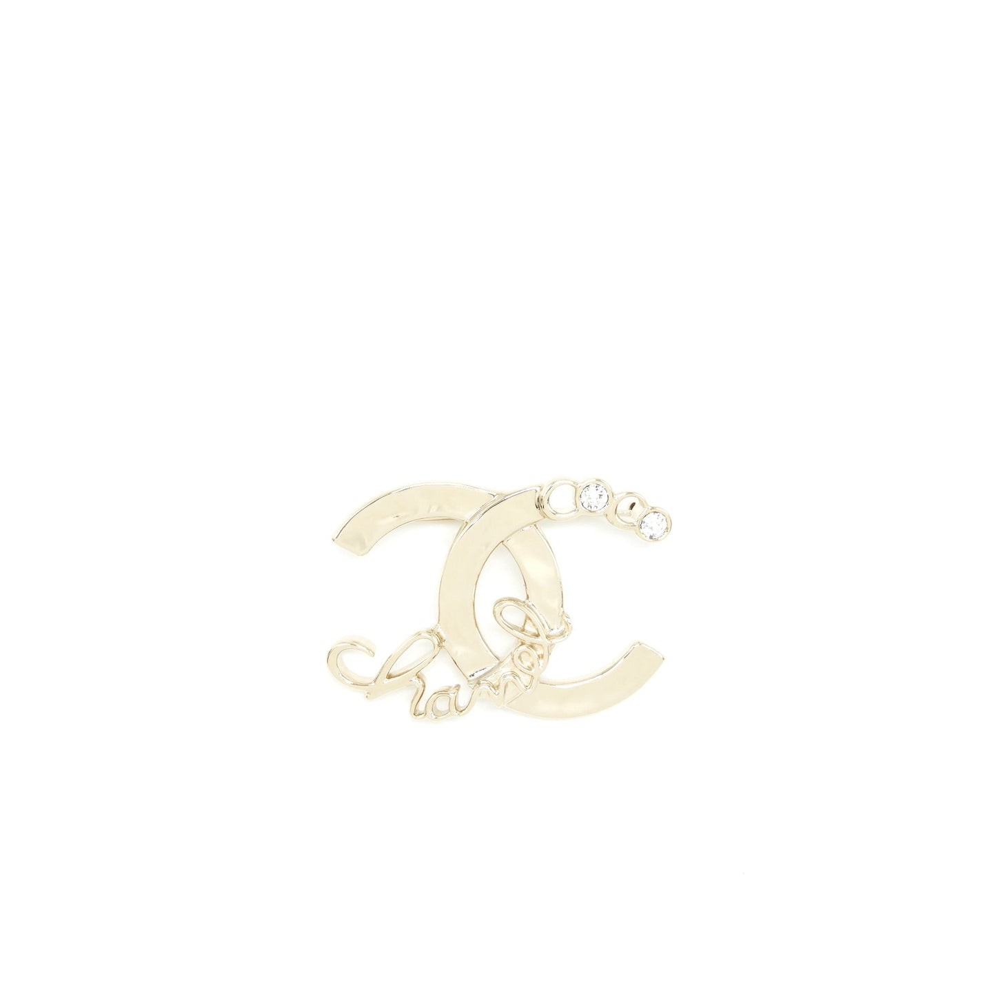 Chanel CC Letter Coco Brooch Light Tone Gold Handbag
