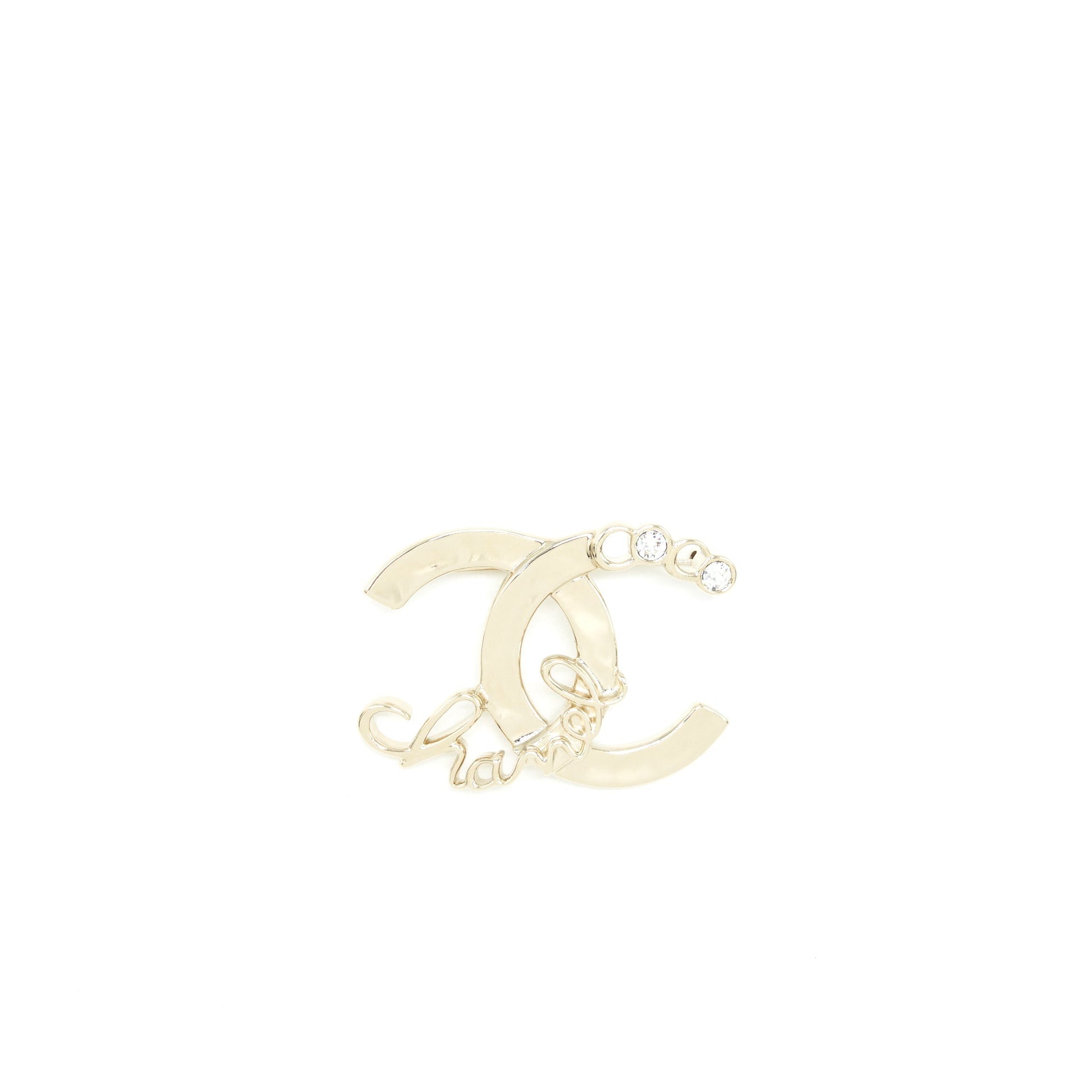Chanel CC Letter Coco Brooch Light Tone Gold Handbag