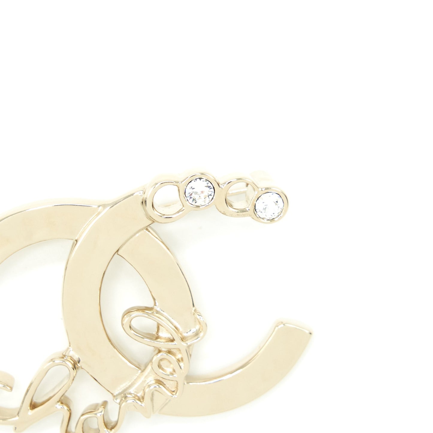 Chanel CC Letter Coco Brooch Light Tone Gold Handbag