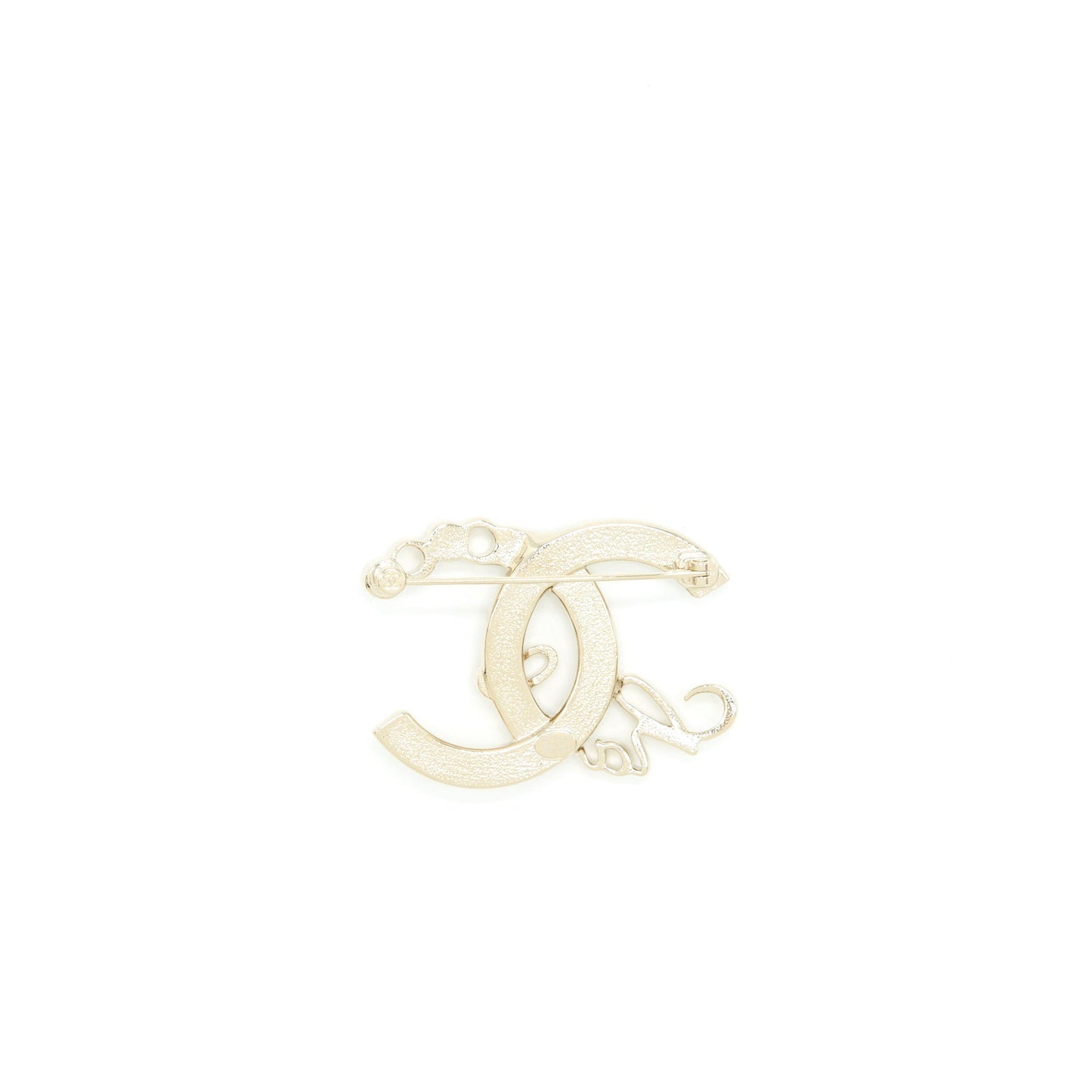 Chanel CC Letter Coco Brooch Light Tone Gold Handbag
