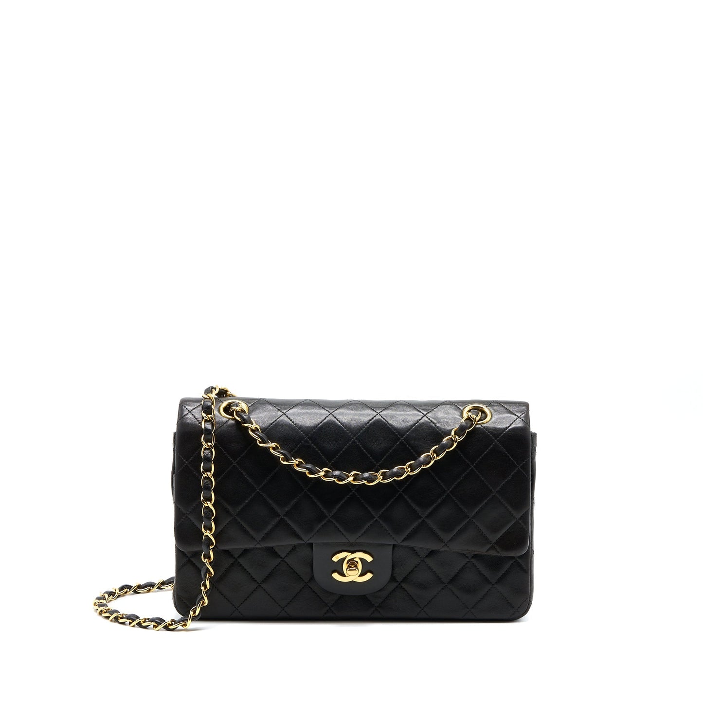 Chanel Classic Double Flap Lambskin GHW Black Shoulder Bag