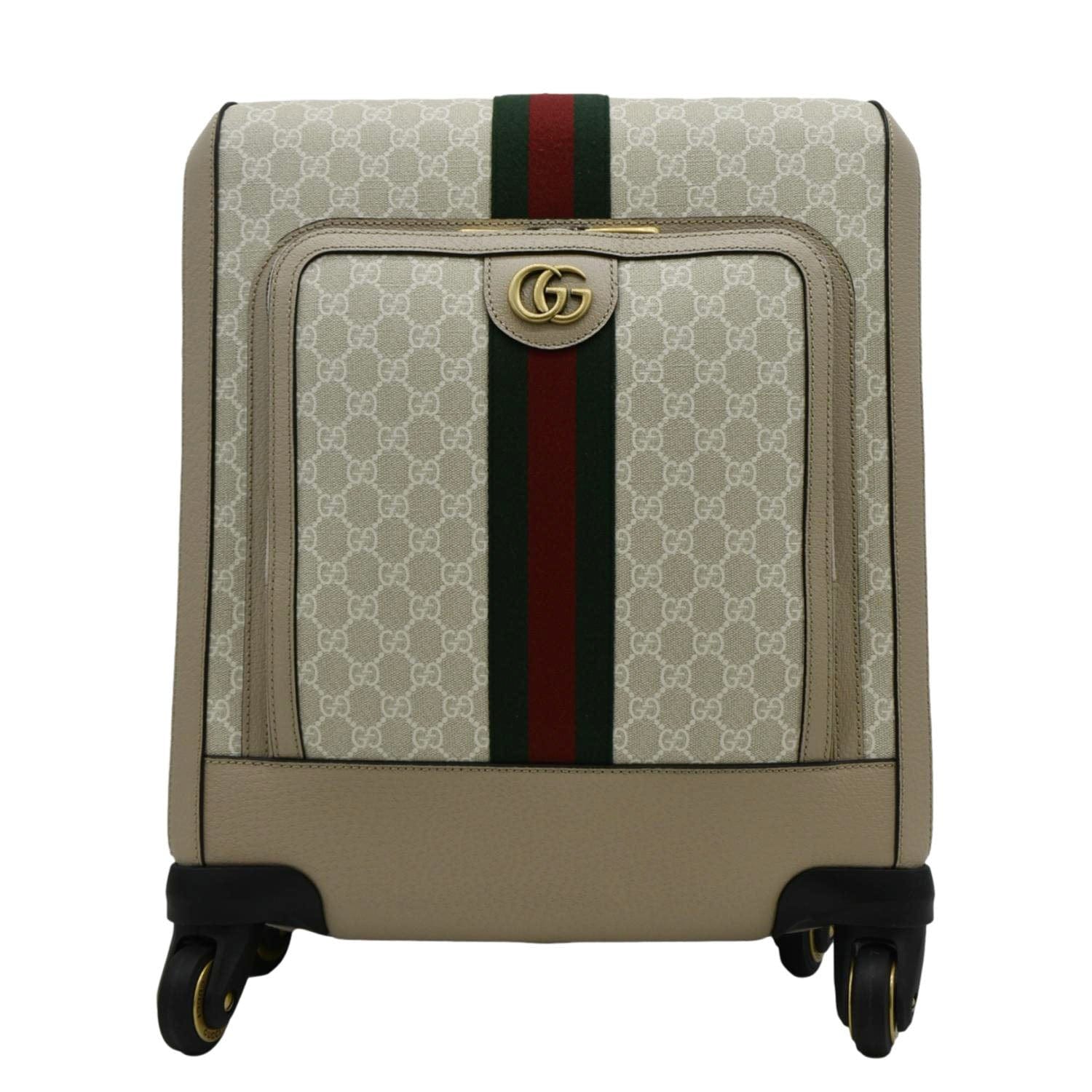 Gucci Savoy Cabin Trolley Supreme Travel Bag Canvas Beige