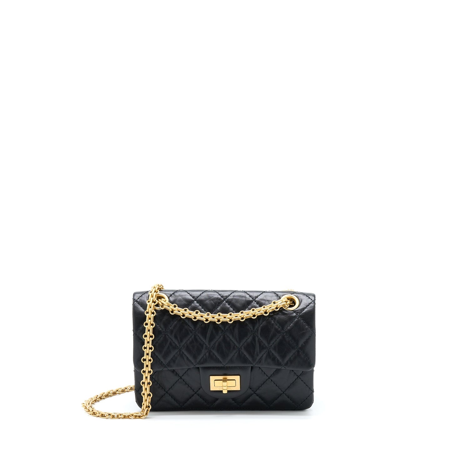 Chanel 2.55 Reissue Flap Aged Calfskin Brushed Black Shoulder Bag Microchip 2