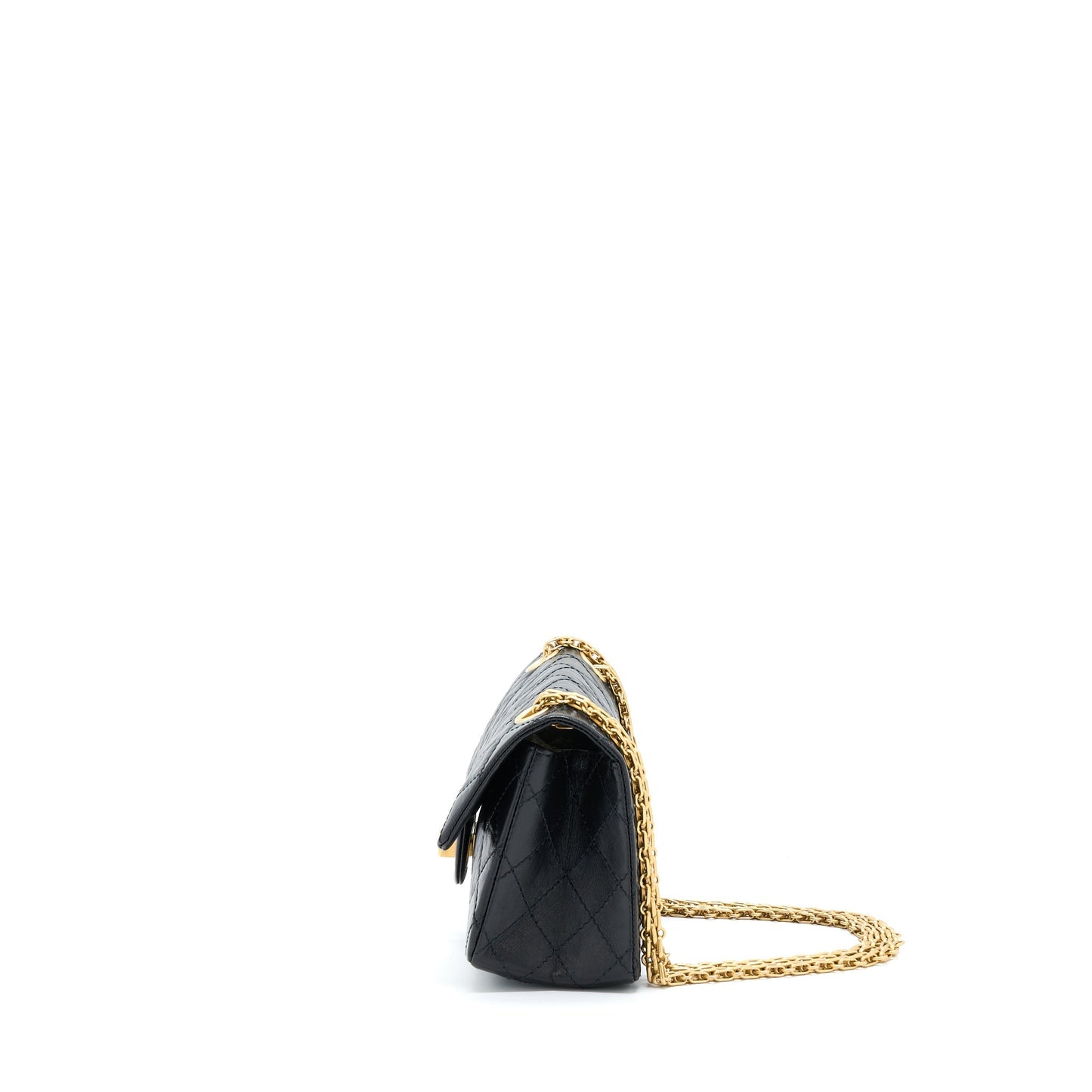 Chanel 2.55 Reissue Flap Aged Calfskin Brushed Black Shoulder Bag Microchip 2