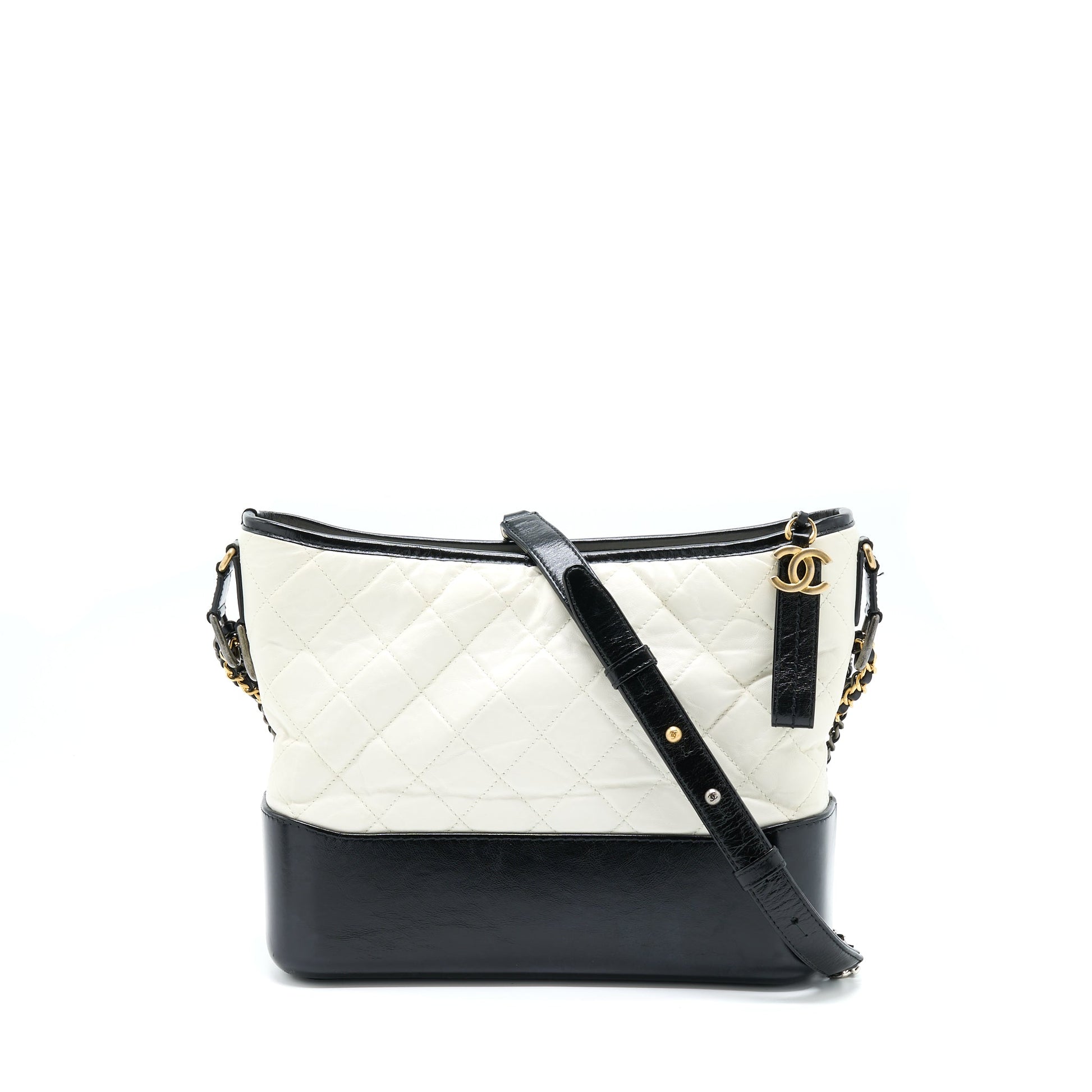 Chanel Gabrielle Hobo Hardware Multicolour Black White Shoulder Bag