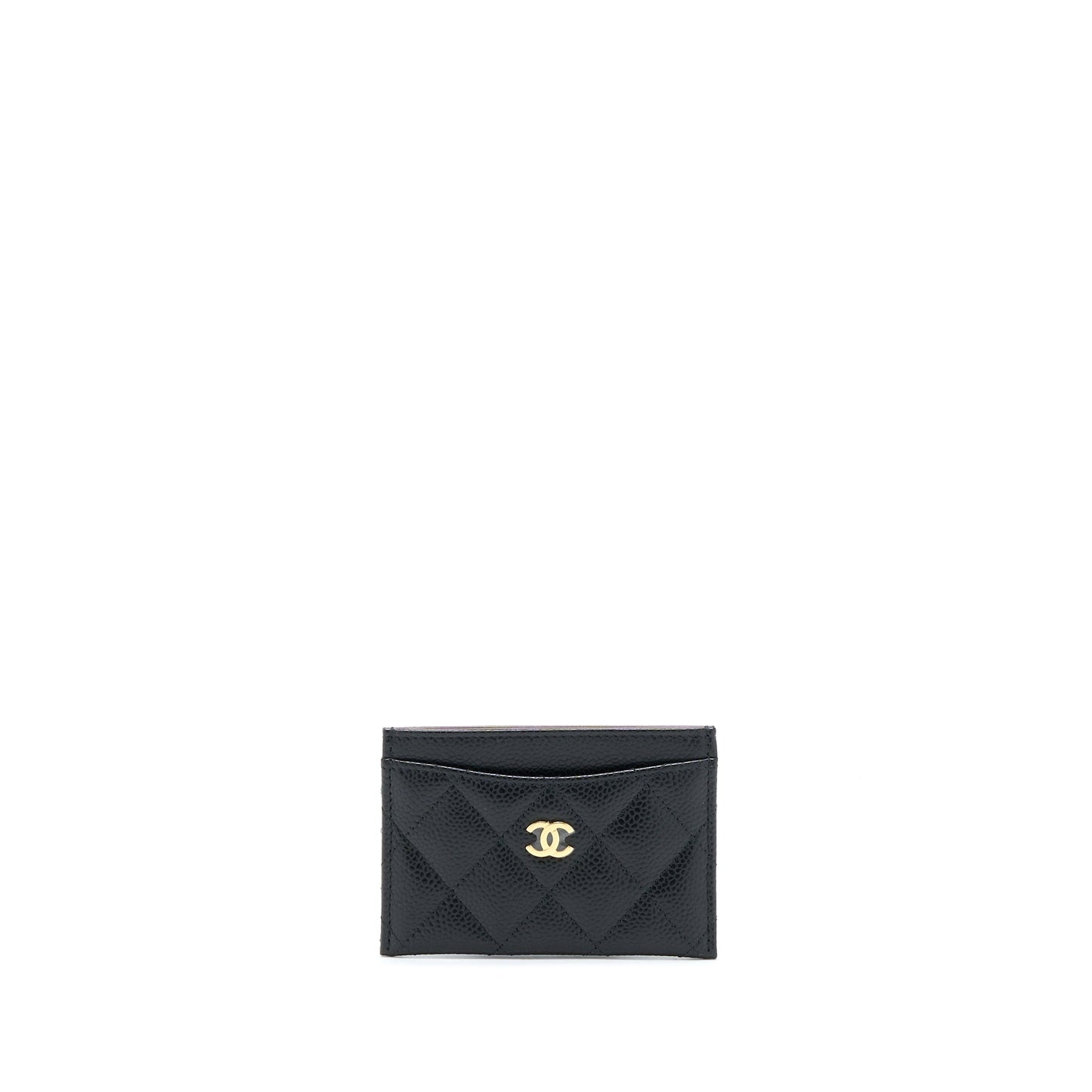 Chanel Class Quilted Card Holder Caviar GHW Black Wallet Case