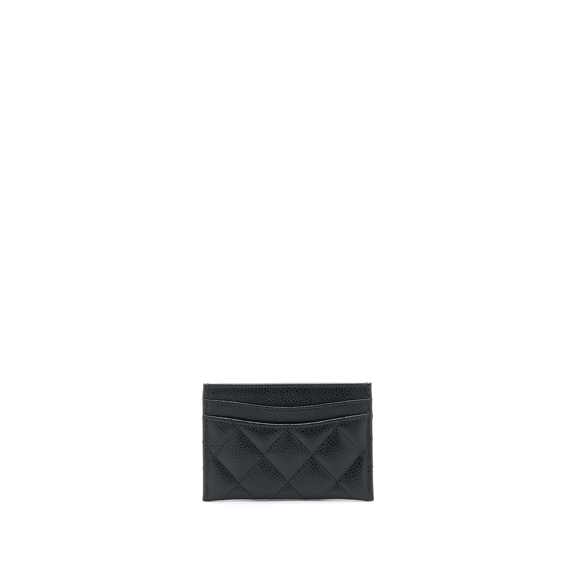 Chanel Class Quilted Card Holder Caviar GHW Black Wallet Case