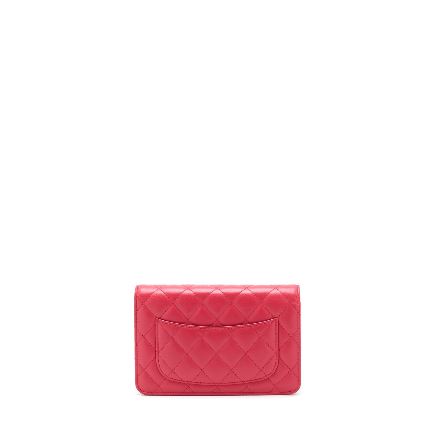 Chanel Classic On Lambskin GHW Red Wallet Case