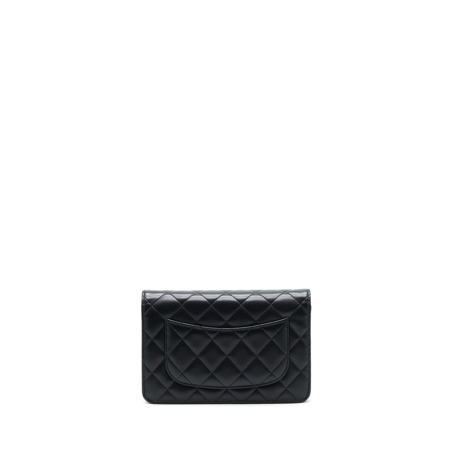 Chanel Classic On Lambskin SHW Black Wallet Case