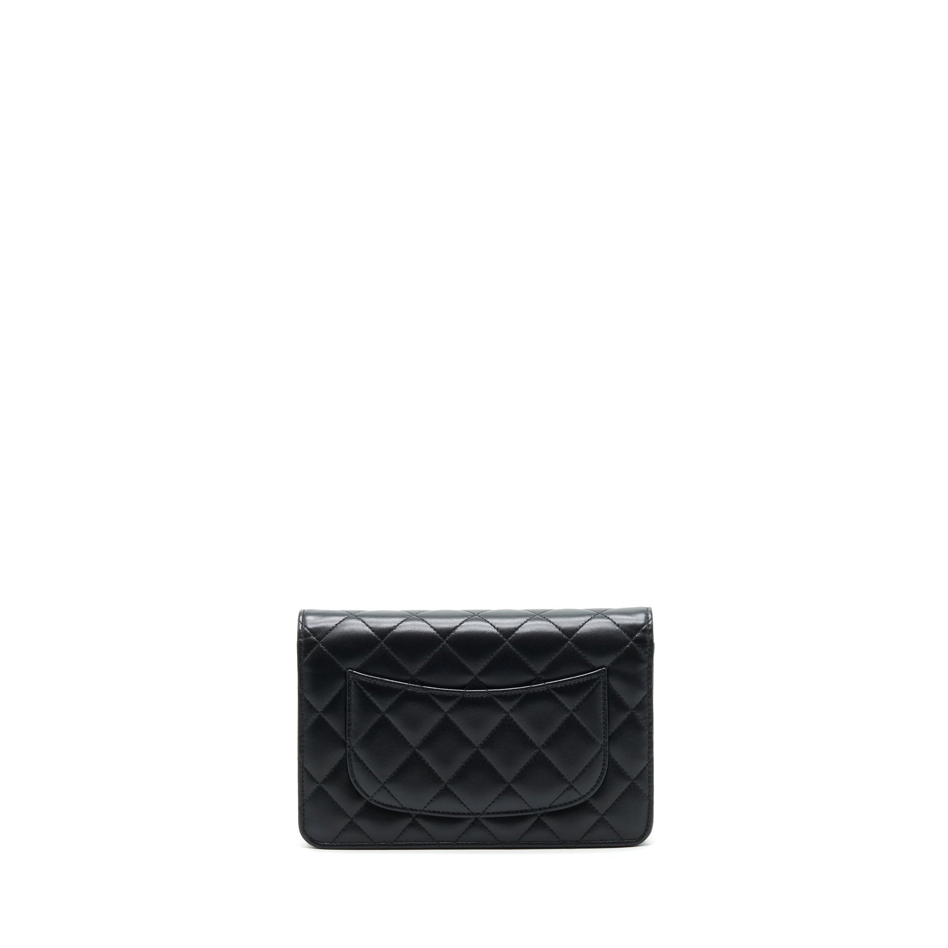 Chanel Classic On Lambskin SHW Black Wallet Case