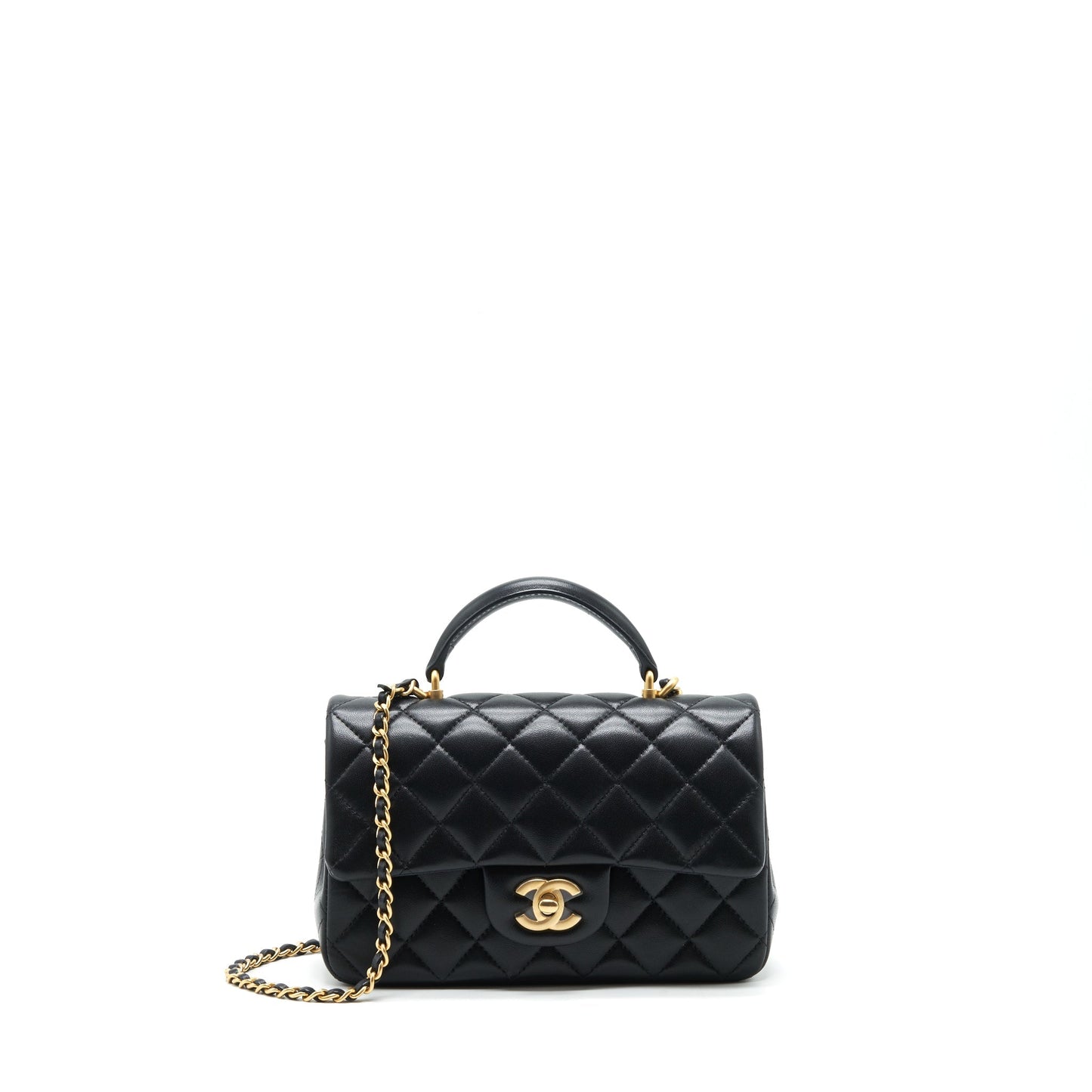 Chanel Top handle rectangular flap lambskin GHW Shoulder Bag