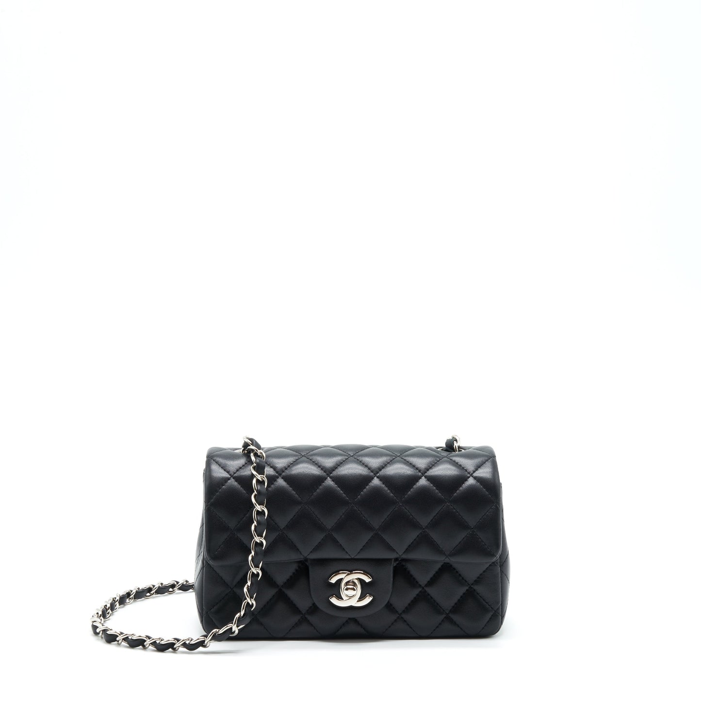Chanel Rectangular Lambskin SHW Black Mini Bag