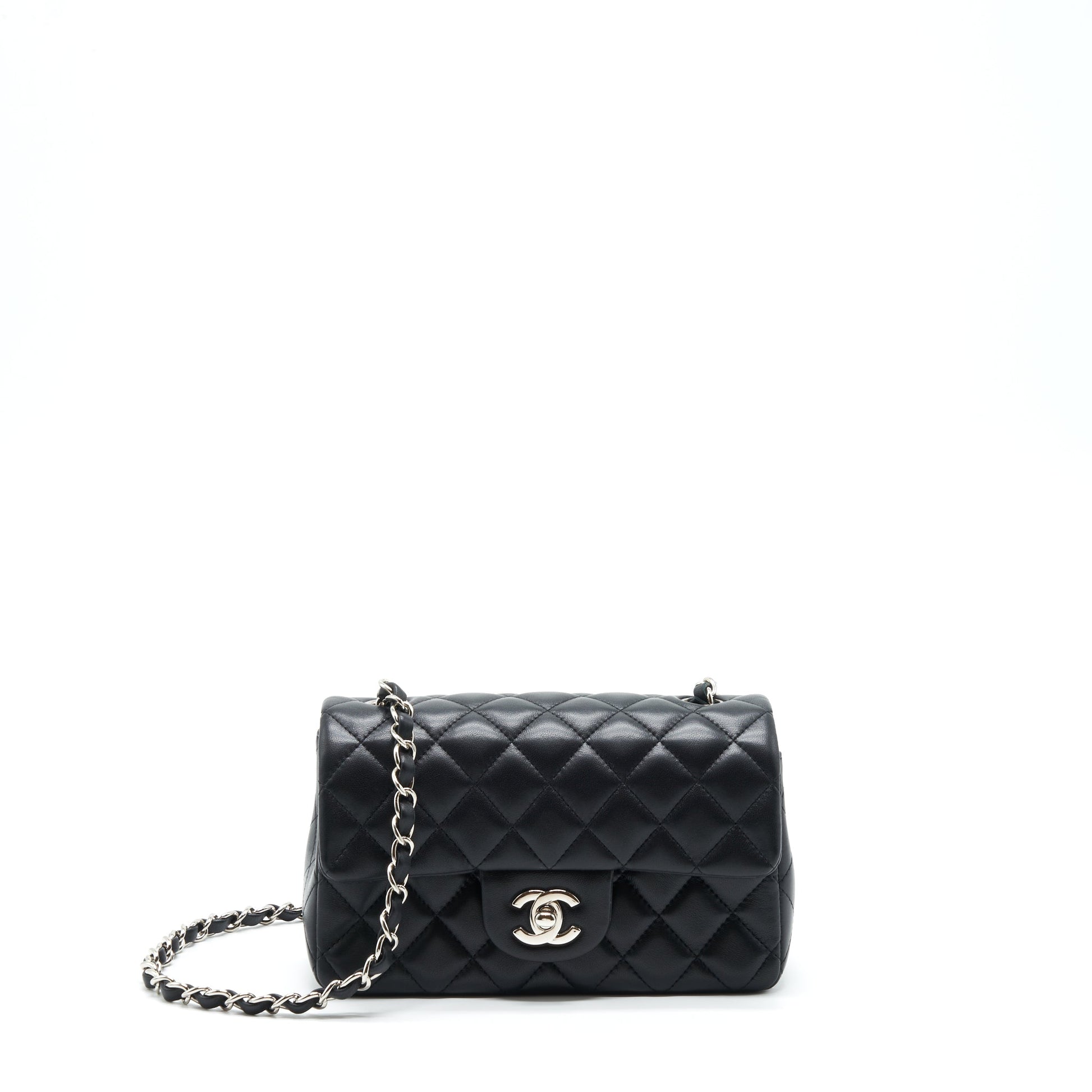 Chanel Rectangular Lambskin SHW Black Mini Bag