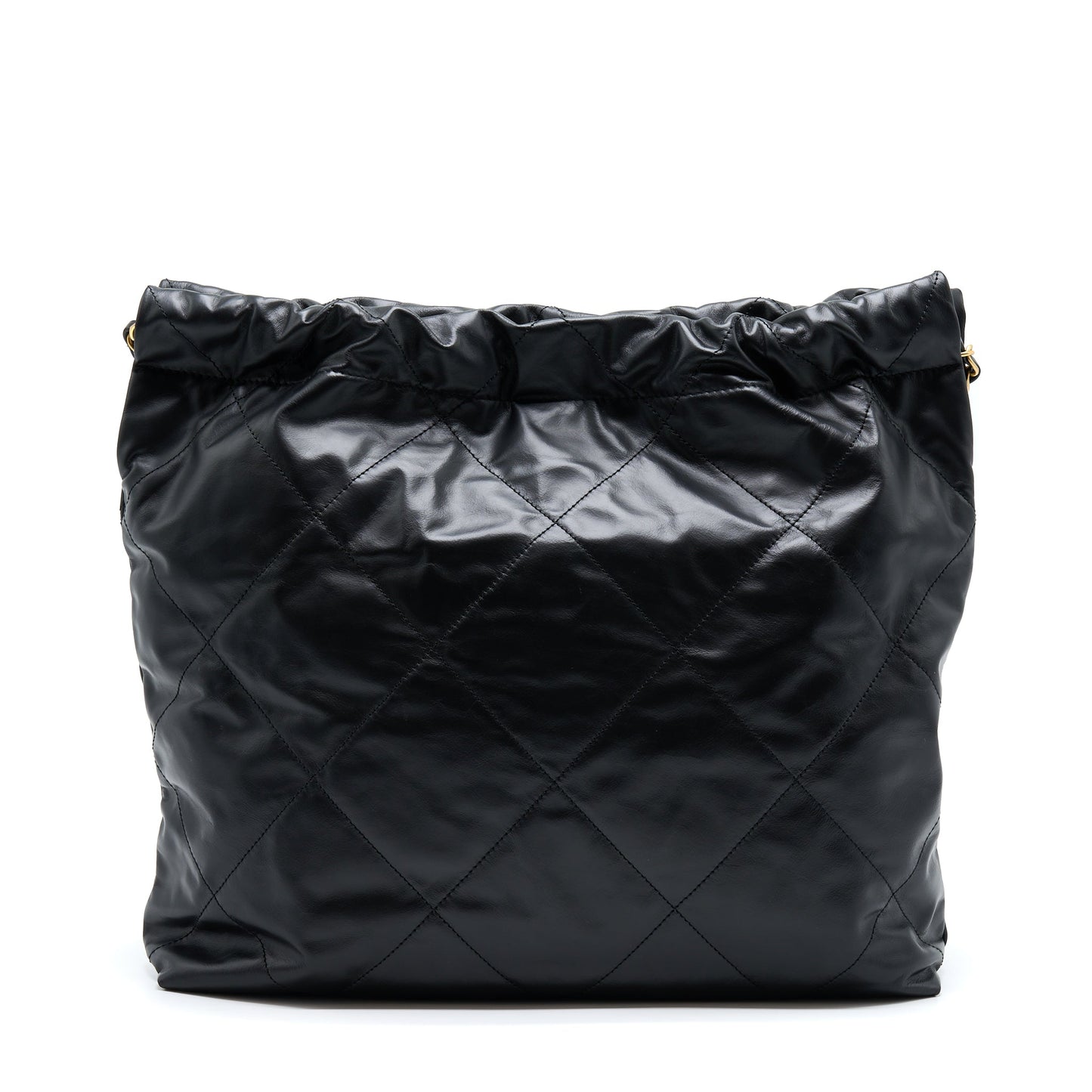Chanel 22 Shiny Calfskin GHW Microchip Black Handbag Ghw Microchip