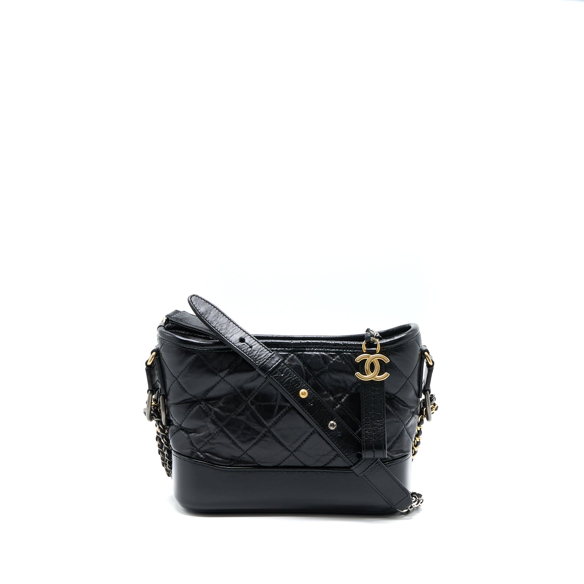 Chanel Gabrielle Hobo Calfskin Hardware Multicolor Multicolour Black Small Shoulder Bag
