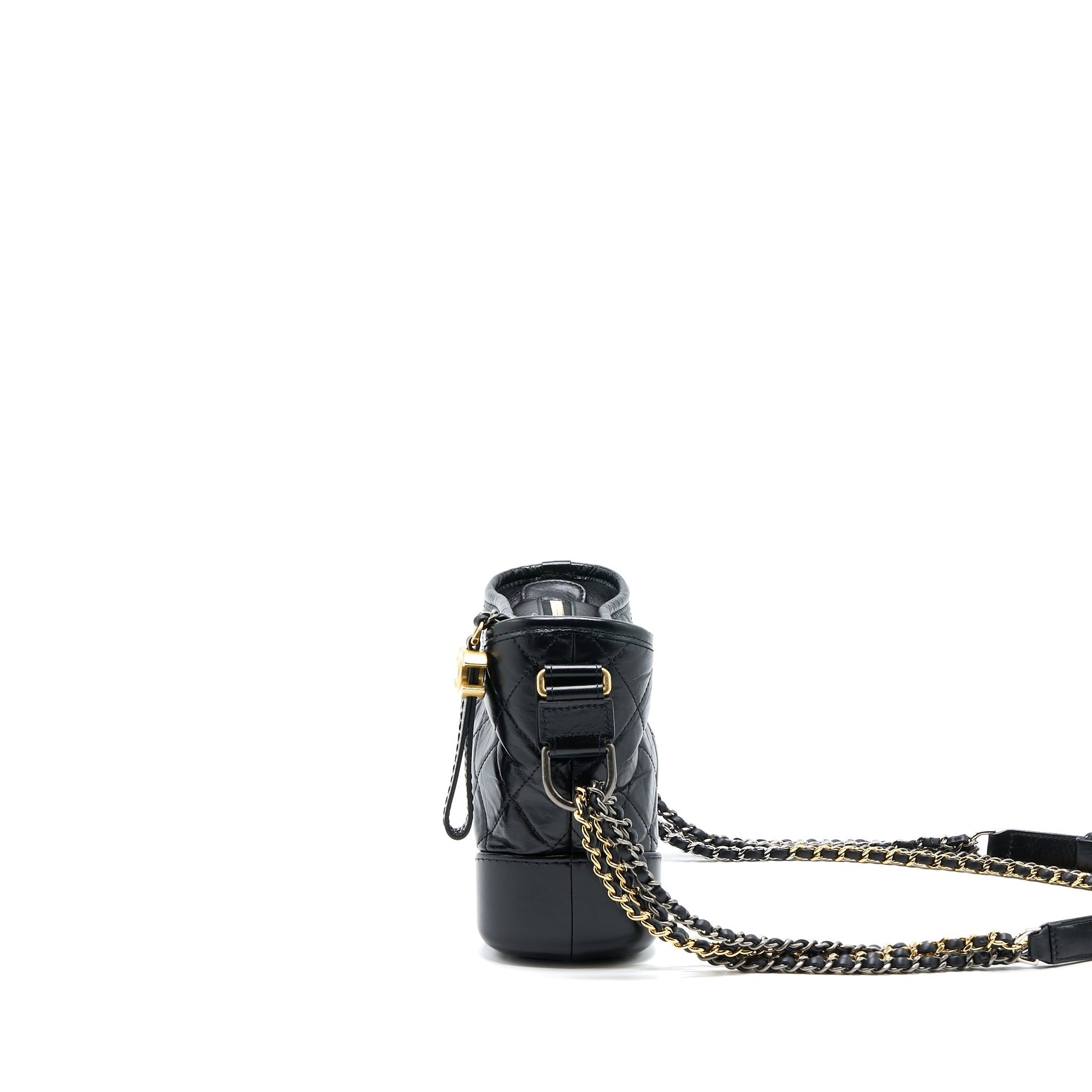 Chanel Gabrielle Hobo Calfskin Hardware Multicolor Multicolour Black Small Shoulder Bag