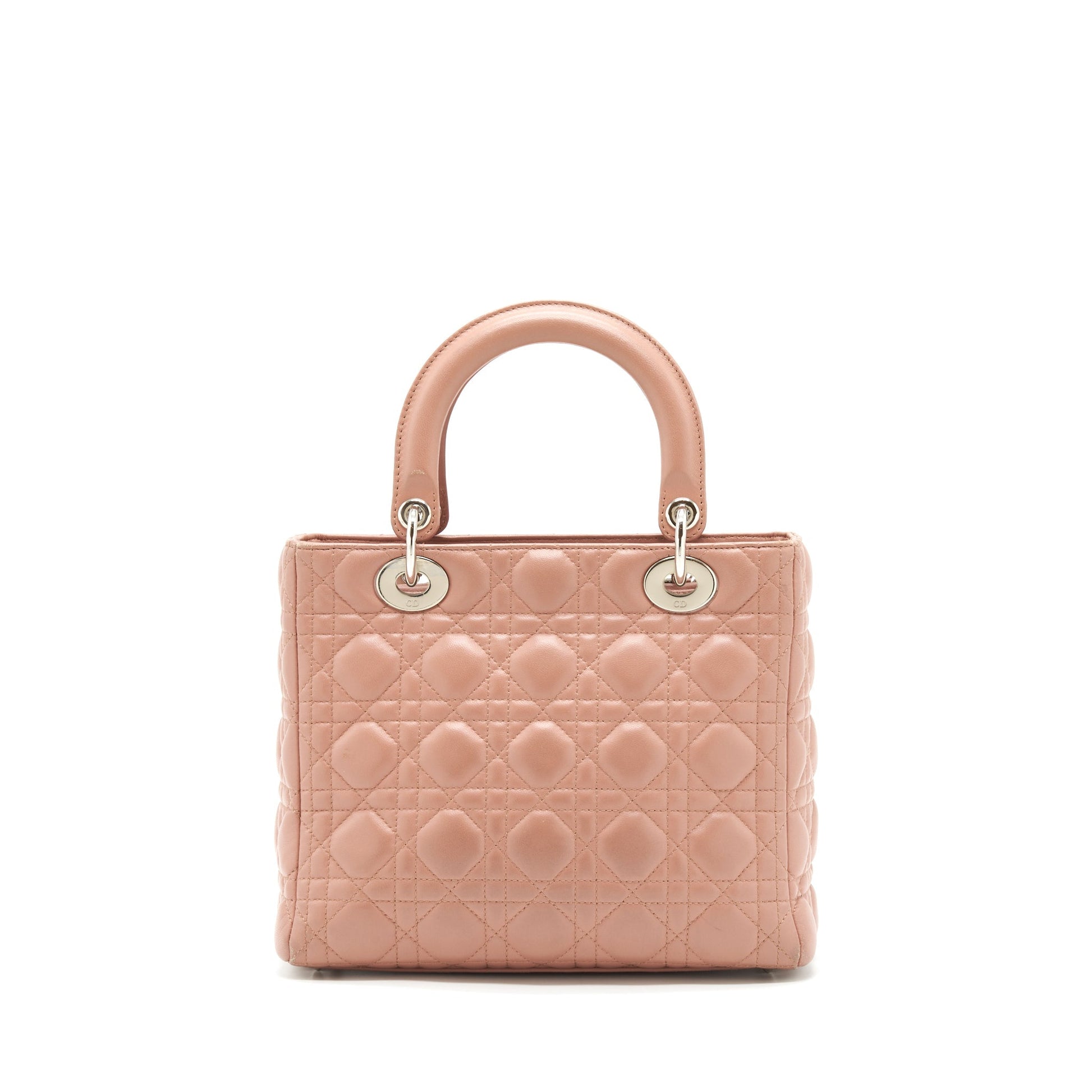 Dior Lady Lambskin Blush Handbag Medium Travel Bag