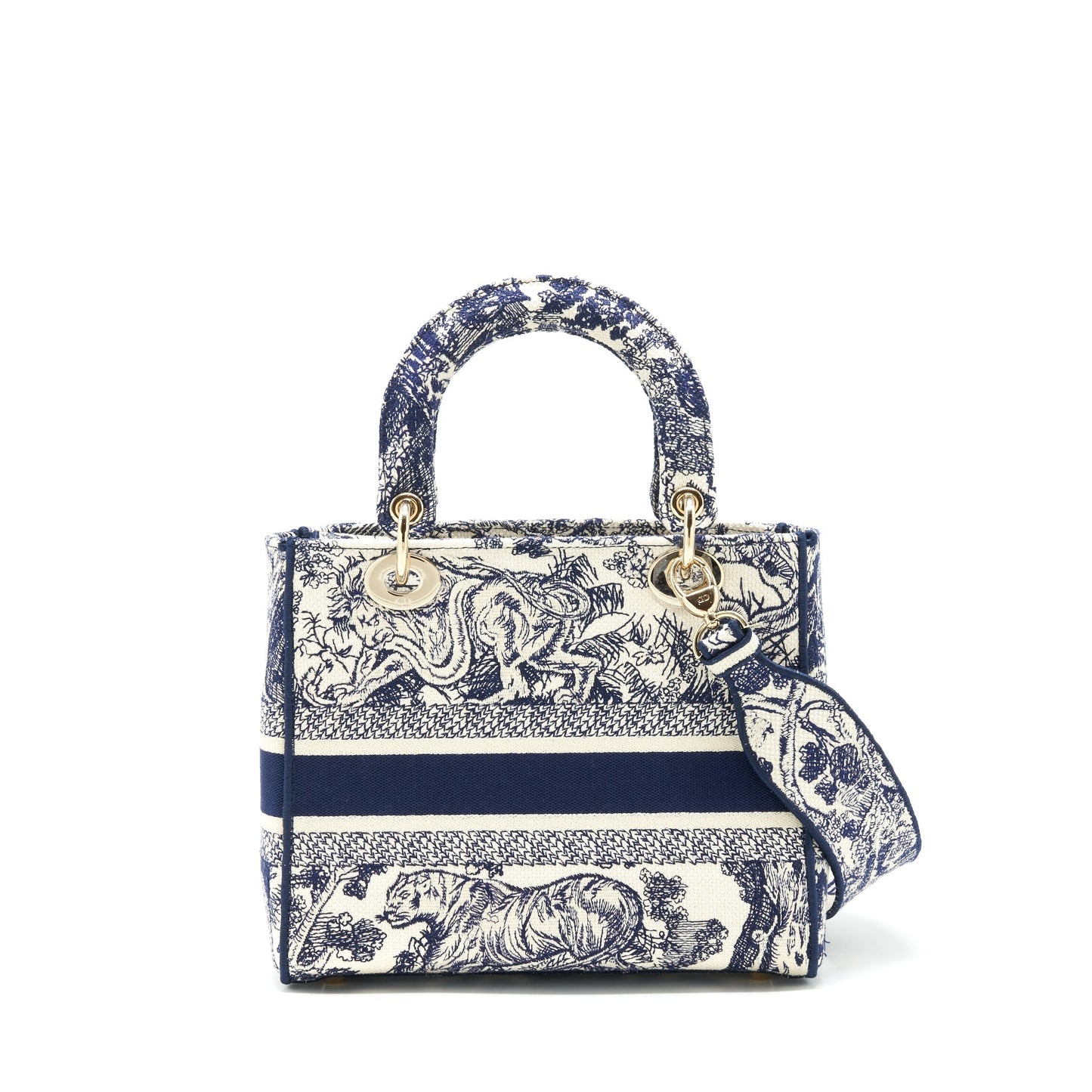 Dior Lady D Lite Purse Navy Handbag Medium Travel Bag