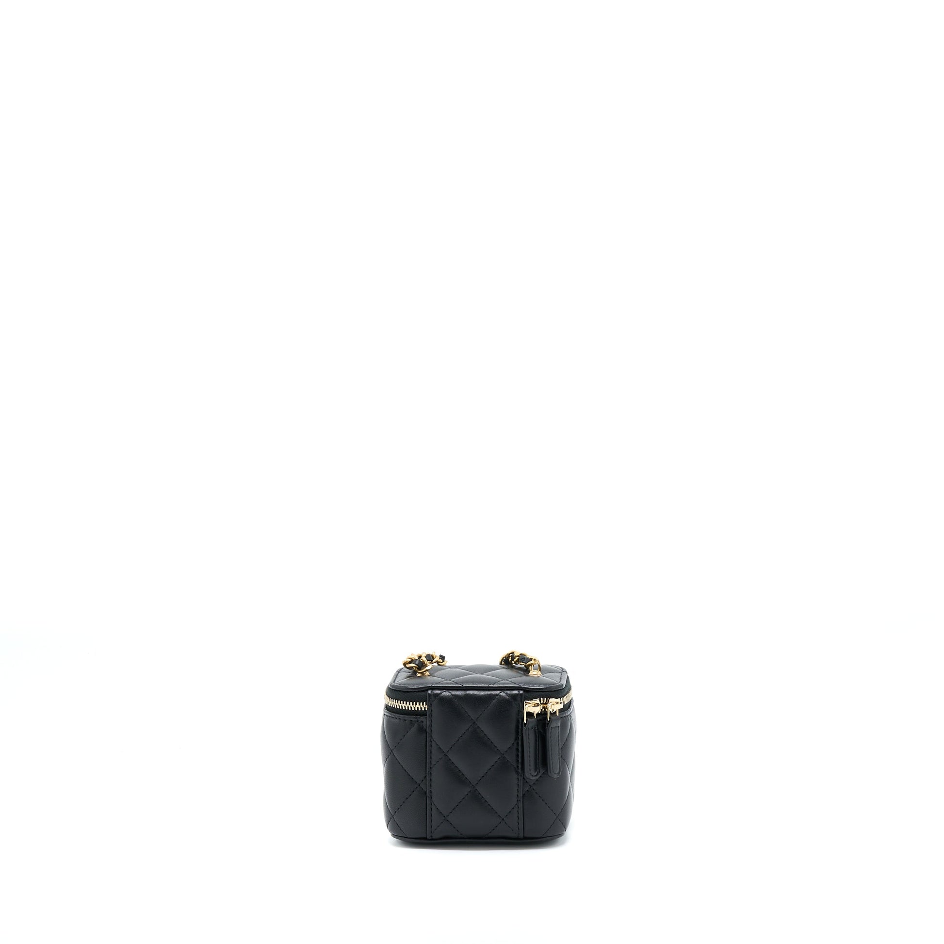 Chanel 22S Pearl Crush Vanity Lambskin GHW Black Mini Bag