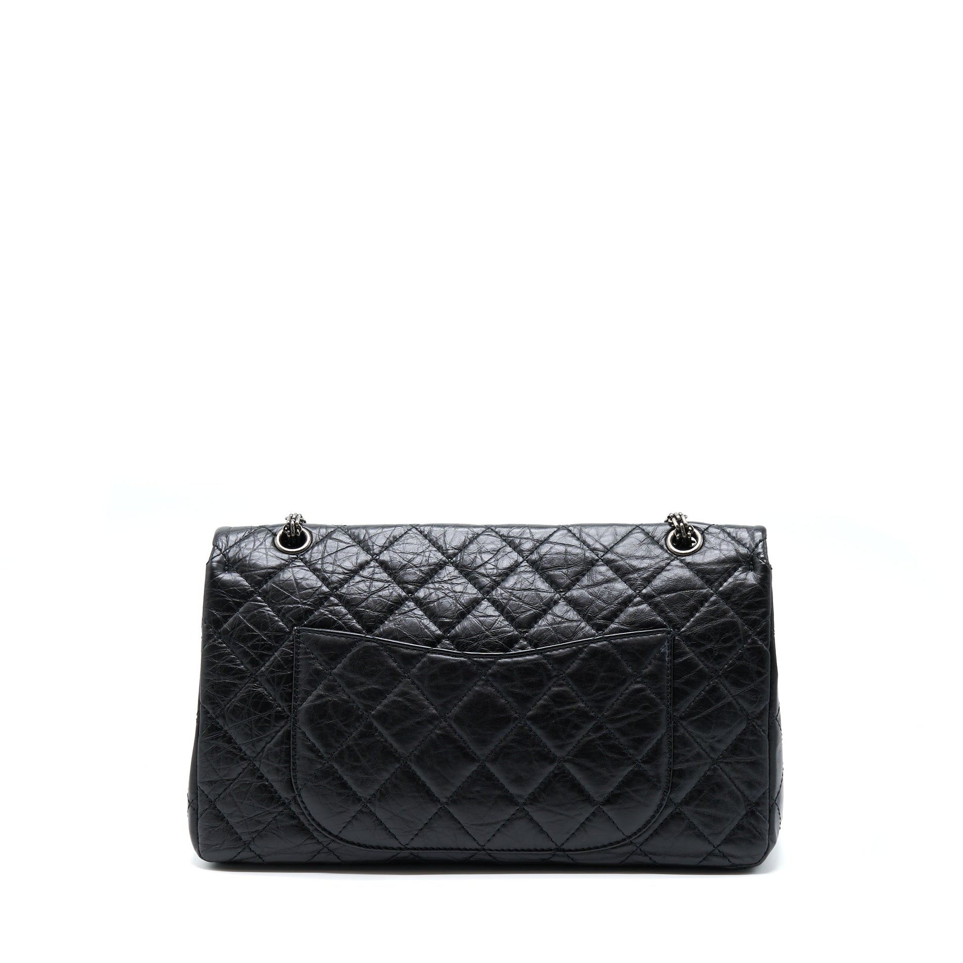 Chanel 2.55 227 Reissue Calfskin Ruthenium Hardware Black Handbag Ruthenium Hardware