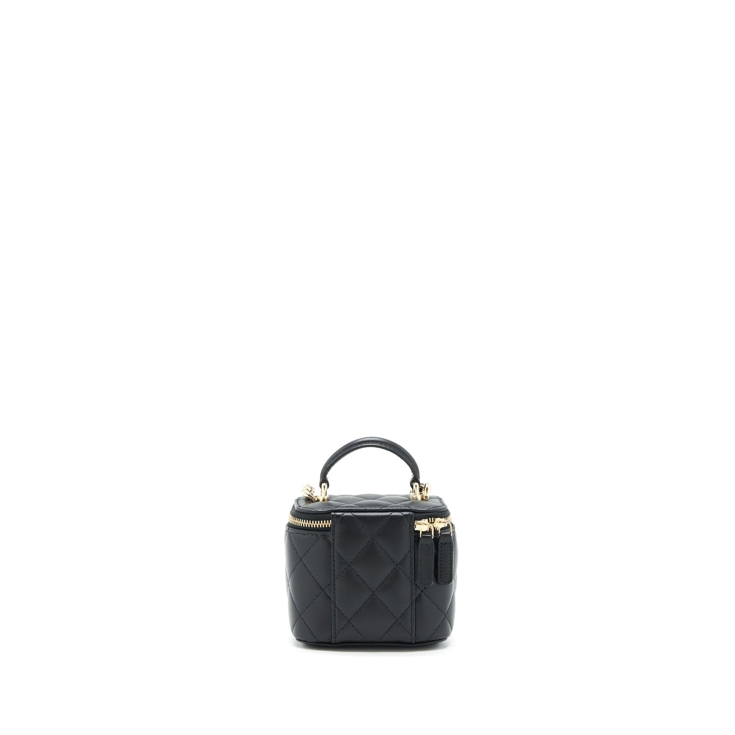 Chanel 22P Top Handle Vanity Inside Lambskin Black Mini Bag