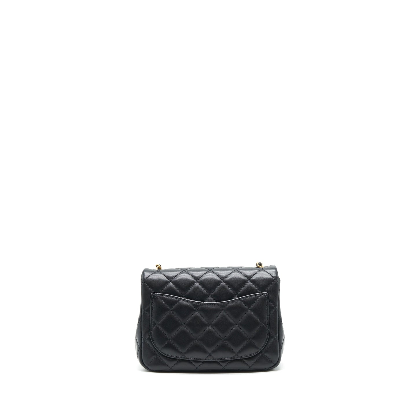 Chanel Square Pearl Crush Lambskin GHW Black Mini Bag