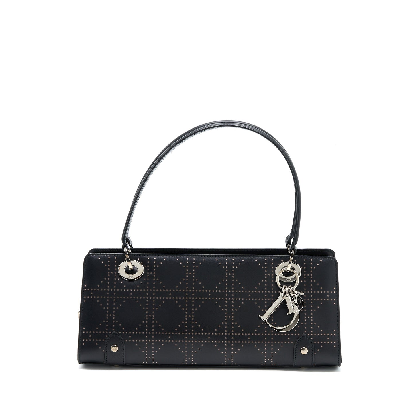 Dior Lady Long Cuir Purse Calfskin Handbag Black Travel Bag