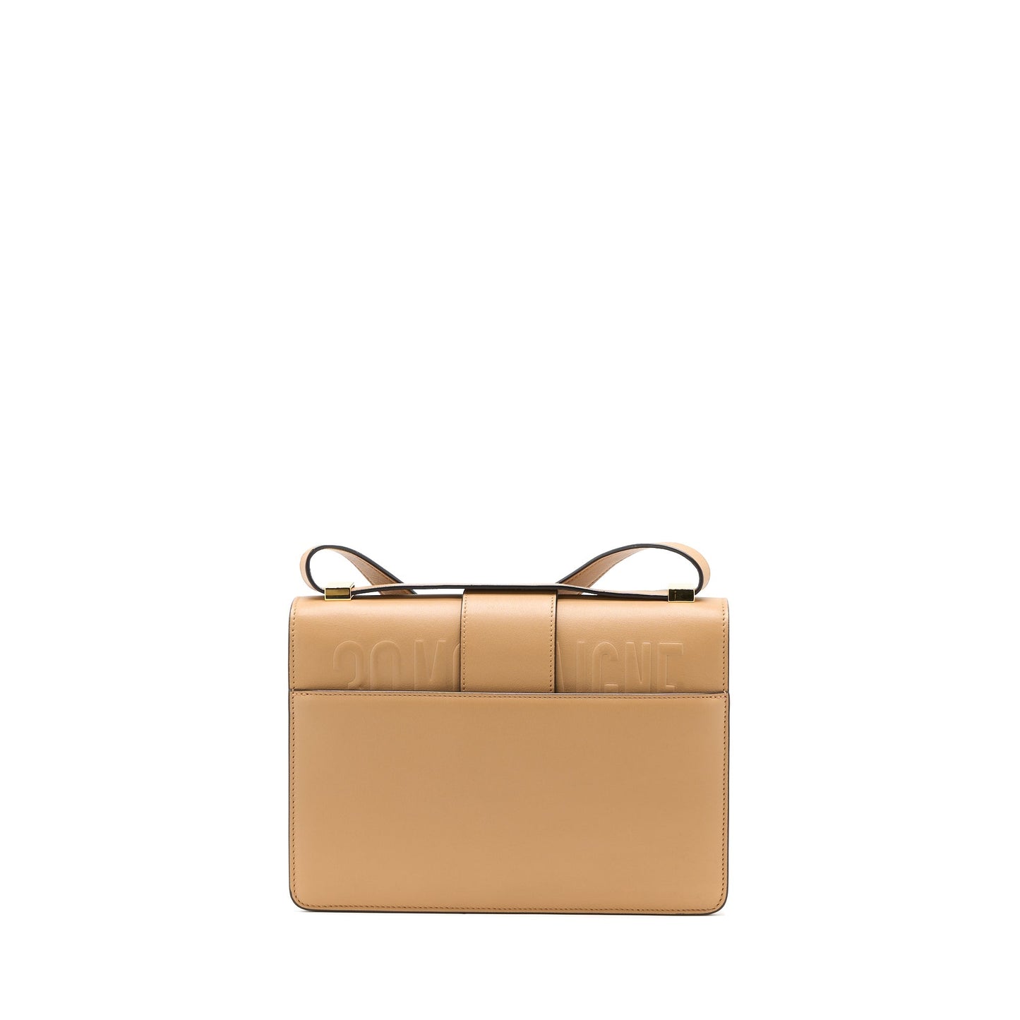 Dior Montaigne Purse Calfskin Dark Handbag Beige Medium Travel Bag