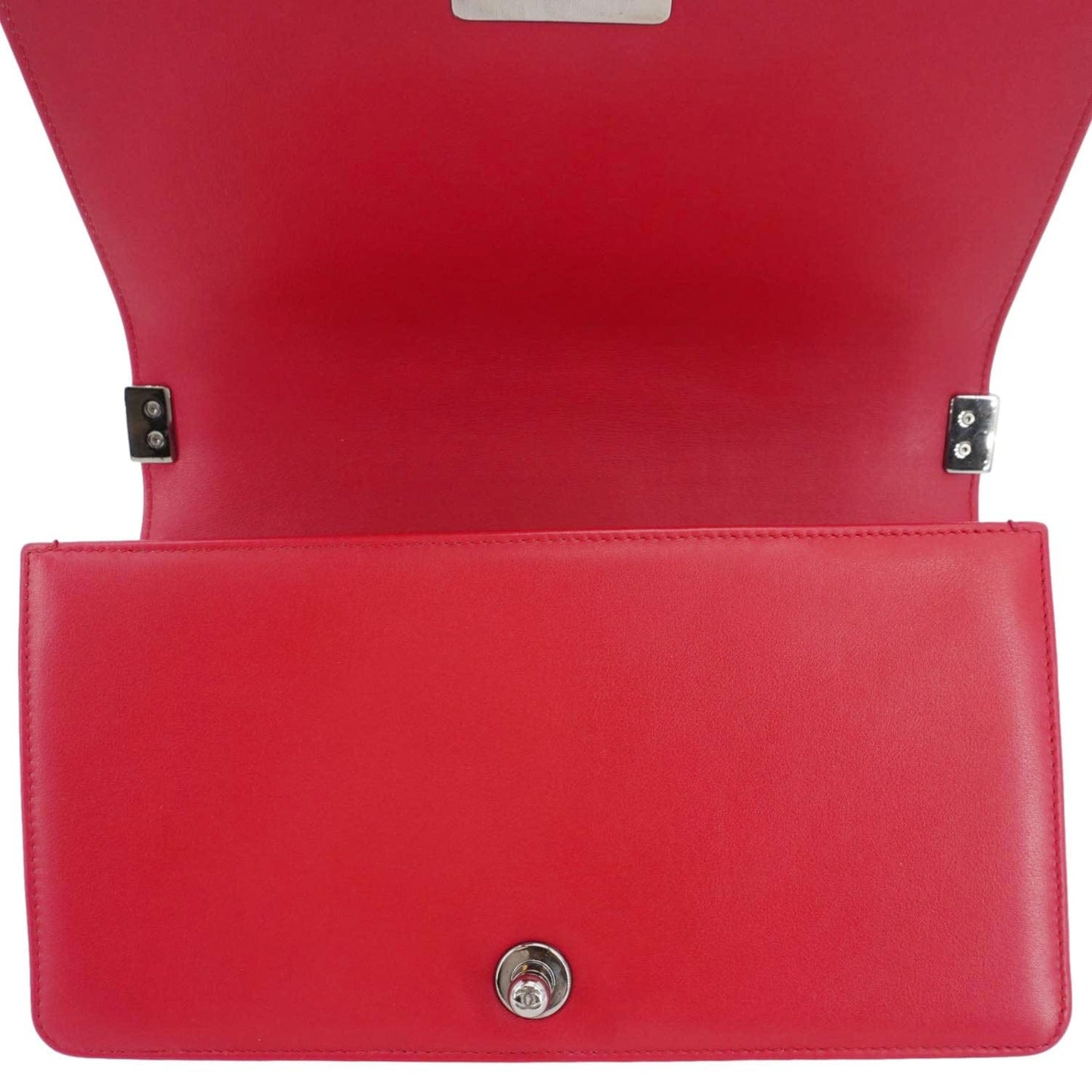 Chanel Boy Mixed Chevron Flap Quilted Lambskin Red Travel Bag