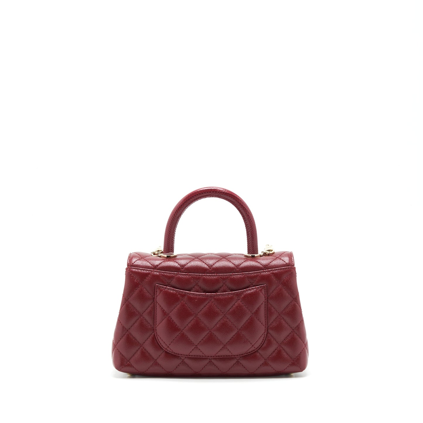 Chanel 21A Coco Handle Caviar NC635 Burgundy Small Handbag