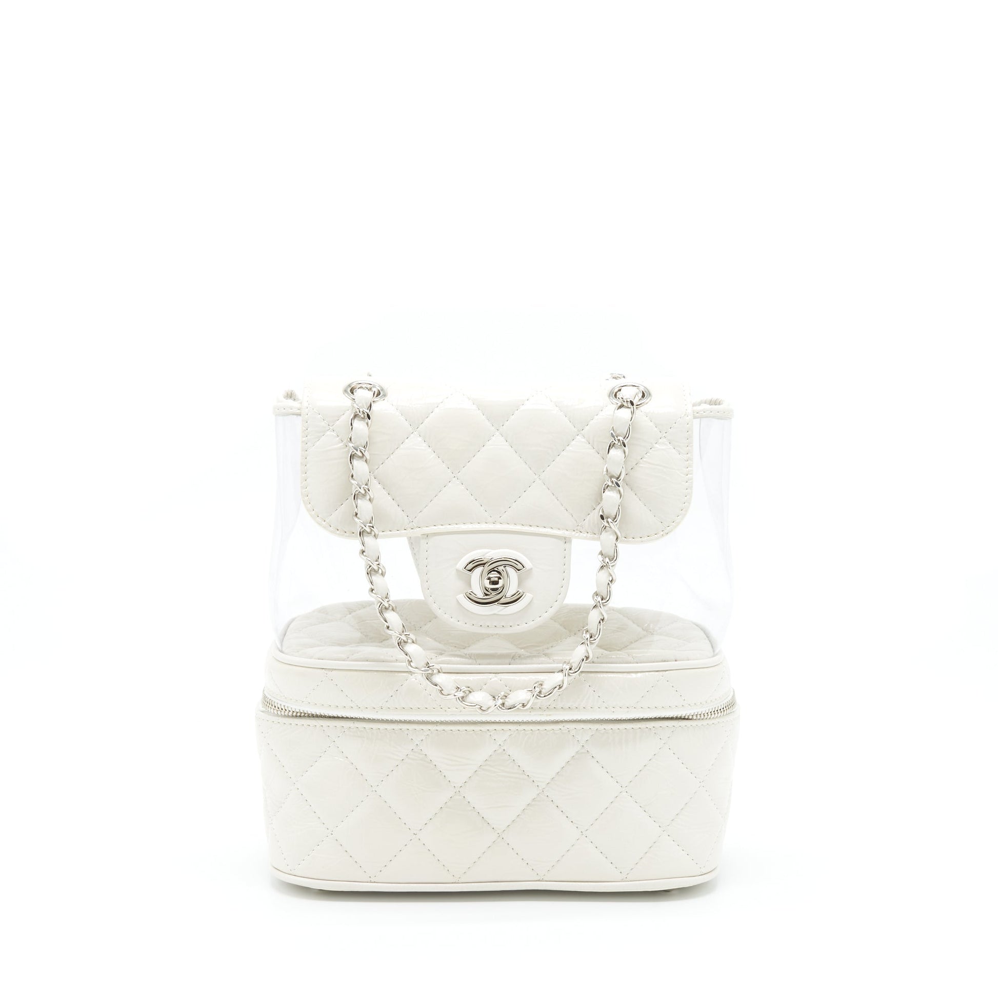 Chanel PVC Aquarium Backpack Aged Calfskin SHW White