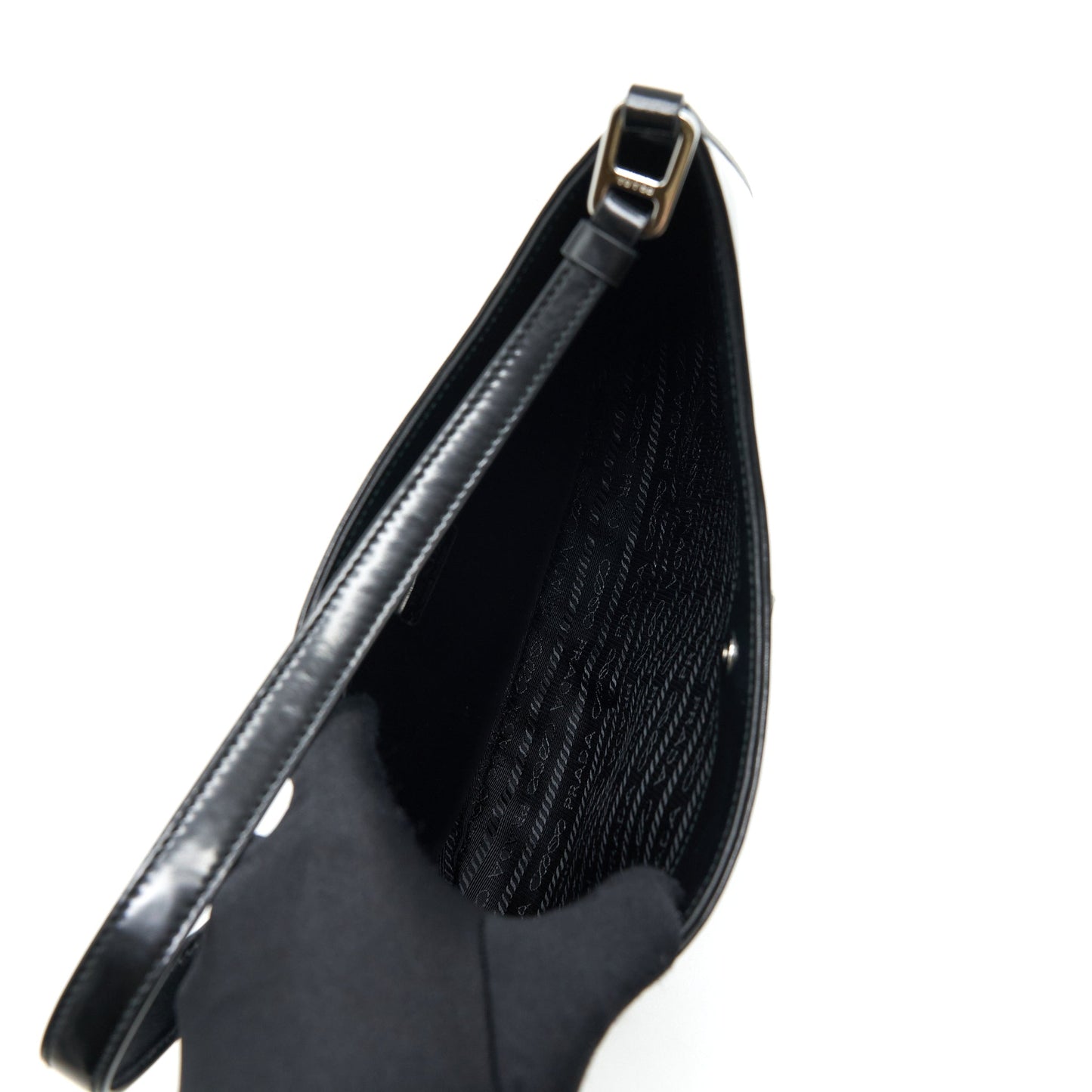 Prada Cleo Purse Calfskin Handbag Black Travel Bag