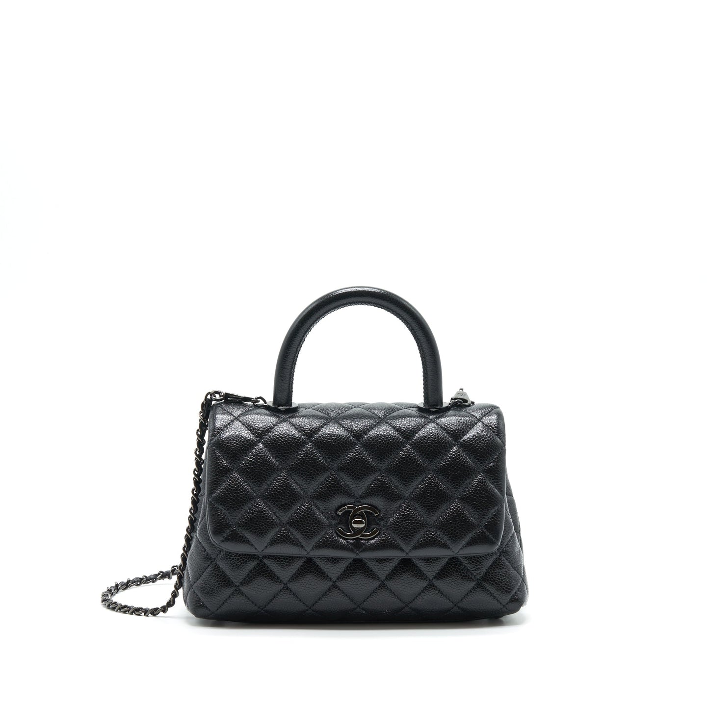 Chanel Coco Handle Caviar So Hardware Black Small Handbag