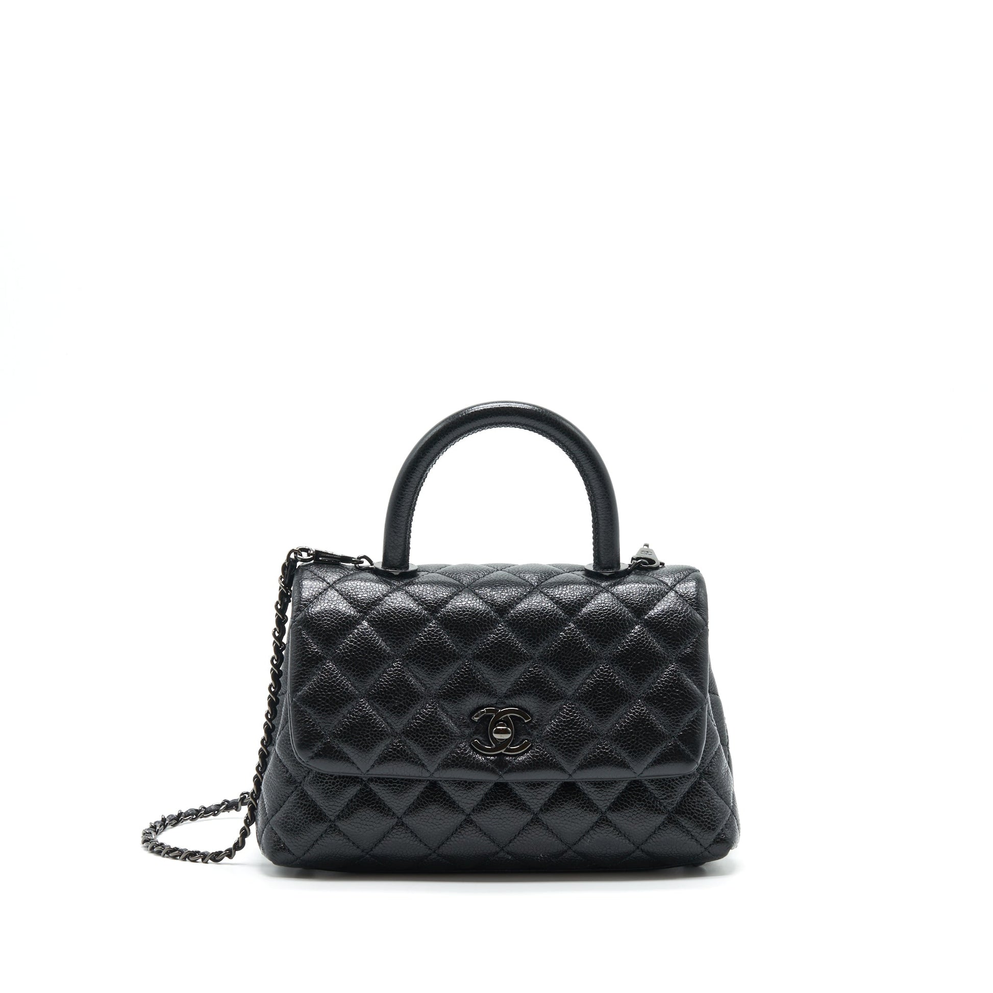 Chanel Coco Handle Caviar So Hardware Black Small Handbag