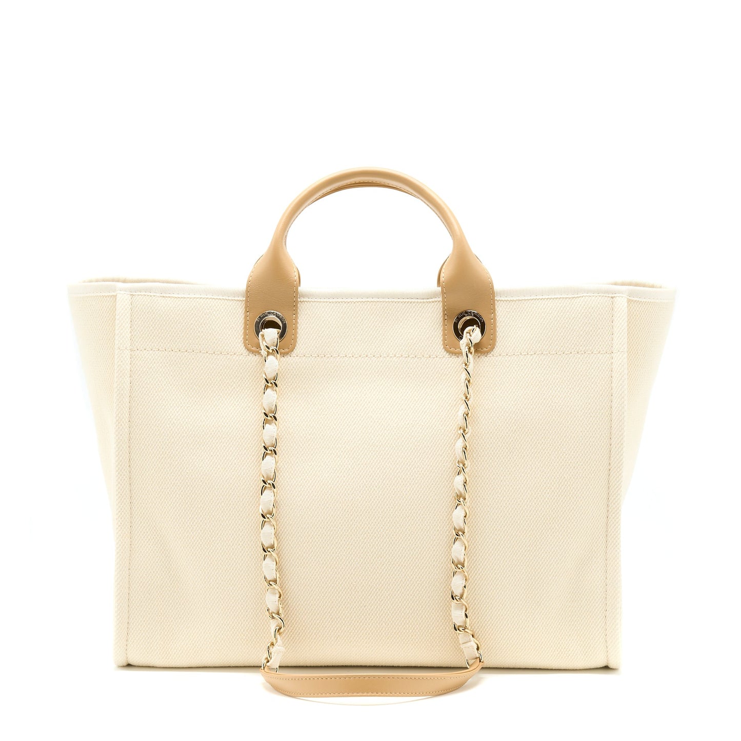 Chanel Deauville Pearl GHW Canvas Tote Bag