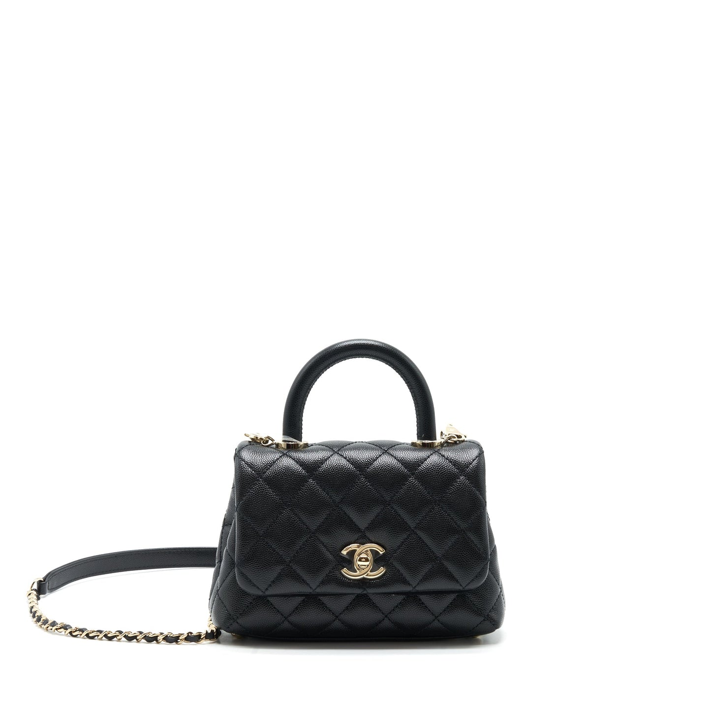 Chanel coco handle 20cm Caviar LGHW Black Mini Bag