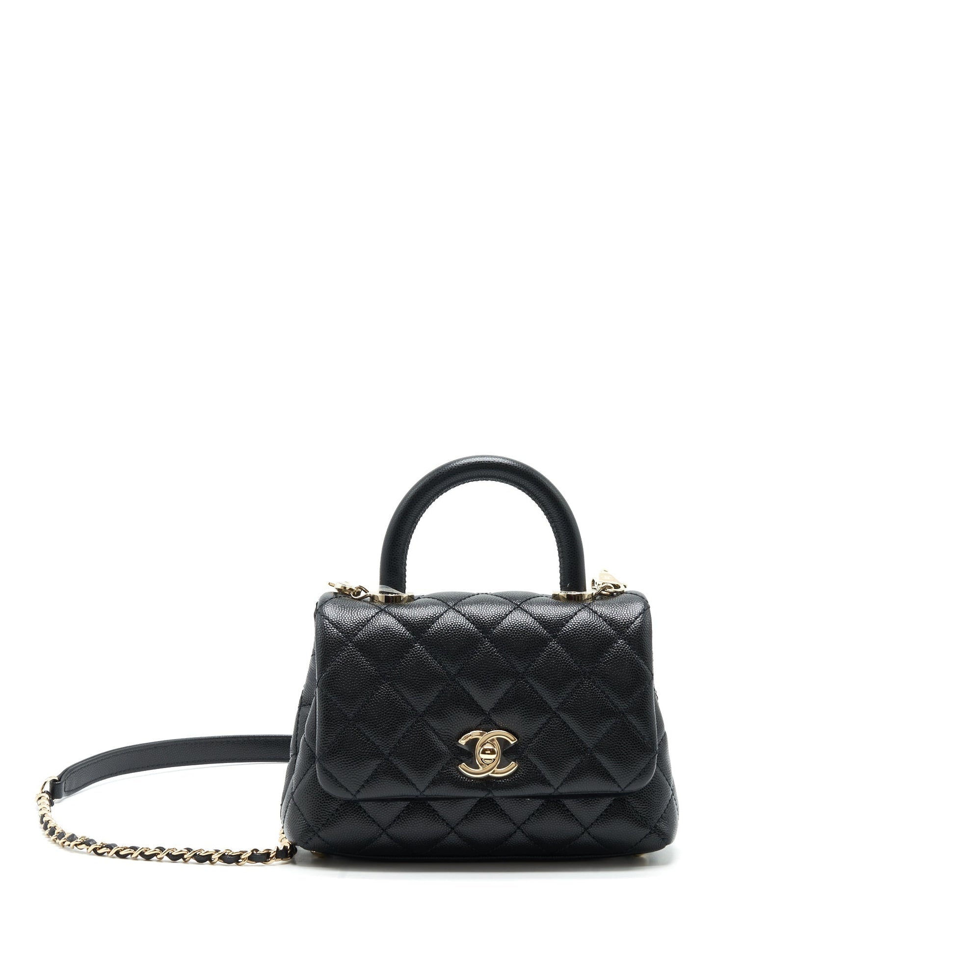 Chanel coco handle 20cm Caviar LGHW Black Mini Bag