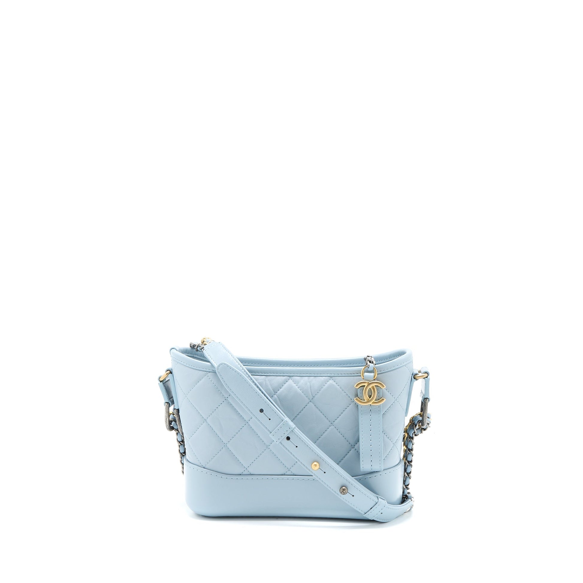 Chanel Gabrielle Hobo Lambskin Light Hardware Multicolour Blue Small Shoulder Bag