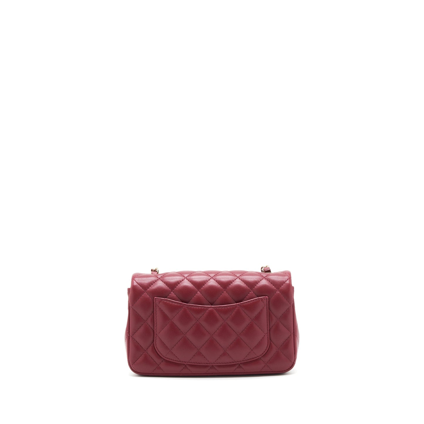 Chanel 22C rectangular flap lambskin dark LGHW Red Small Shoulder Bag