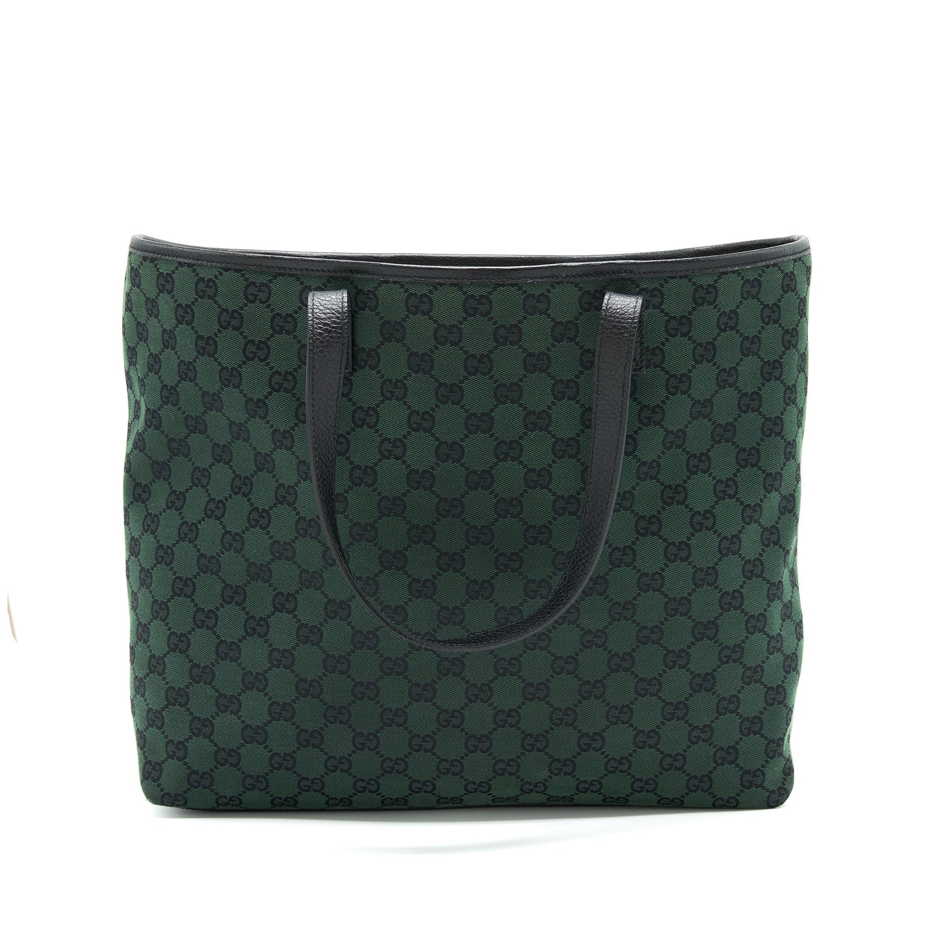 Gucci Shopping Bag Dark Canvas Black Travel Bag
