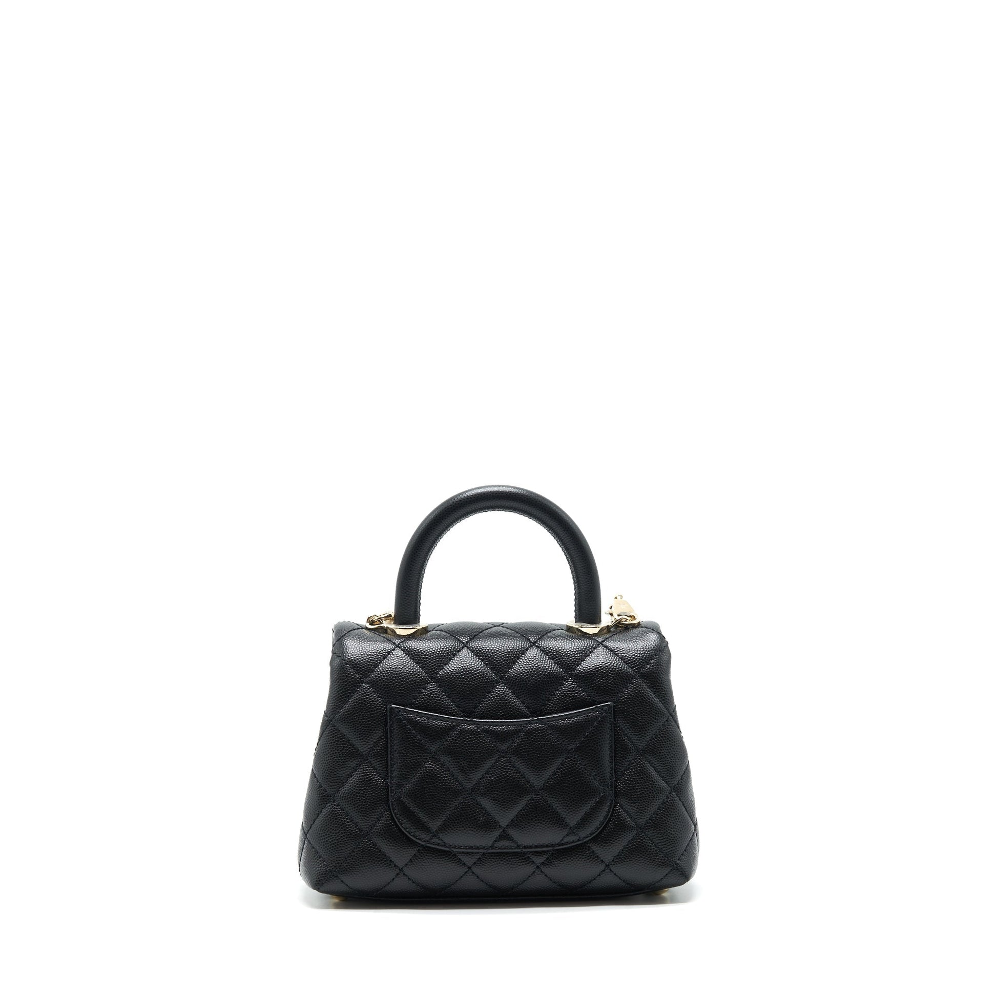 Chanel coco handle 20cm Caviar LGHW Black Mini Bag