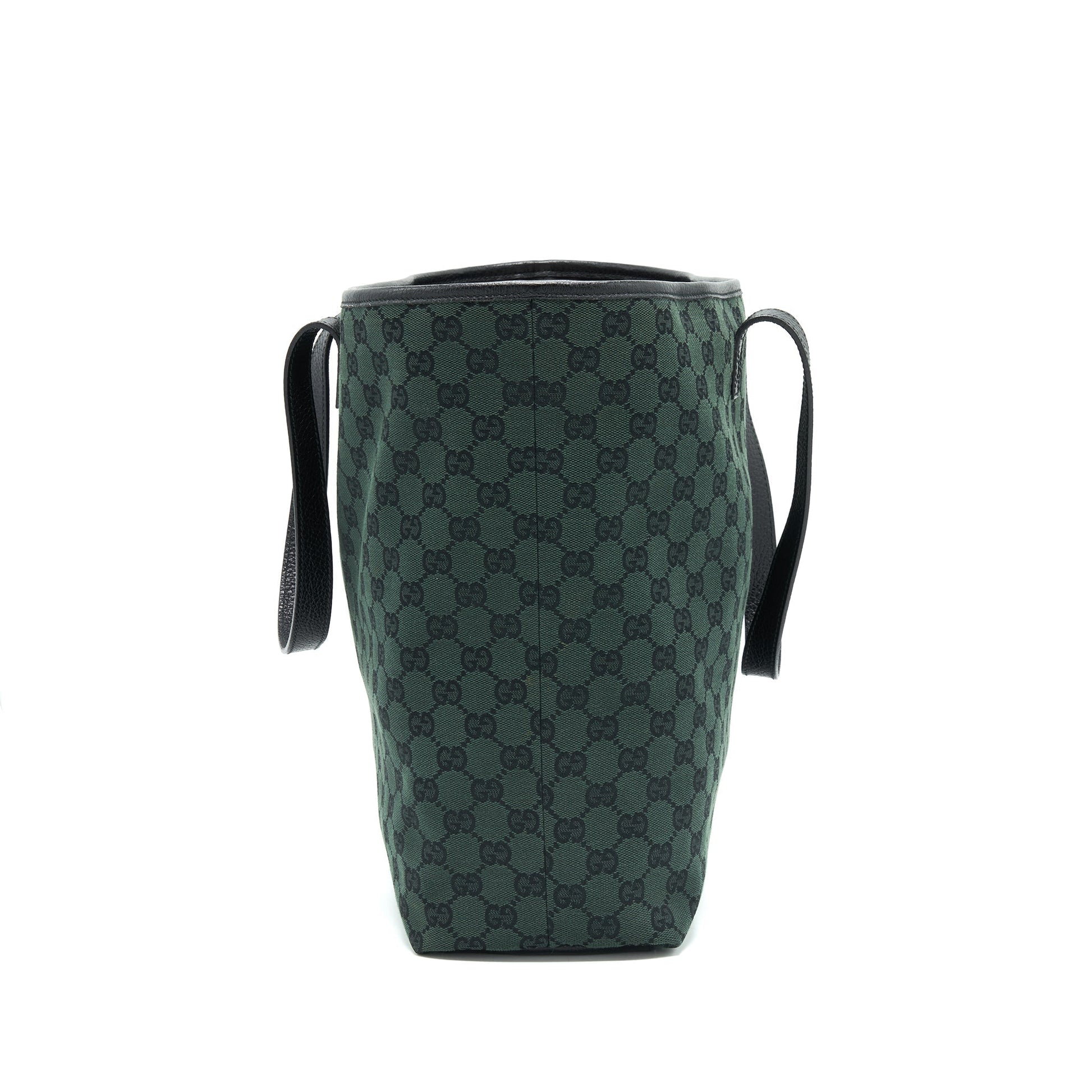 Gucci Shopping Bag Dark Canvas Black Travel Bag