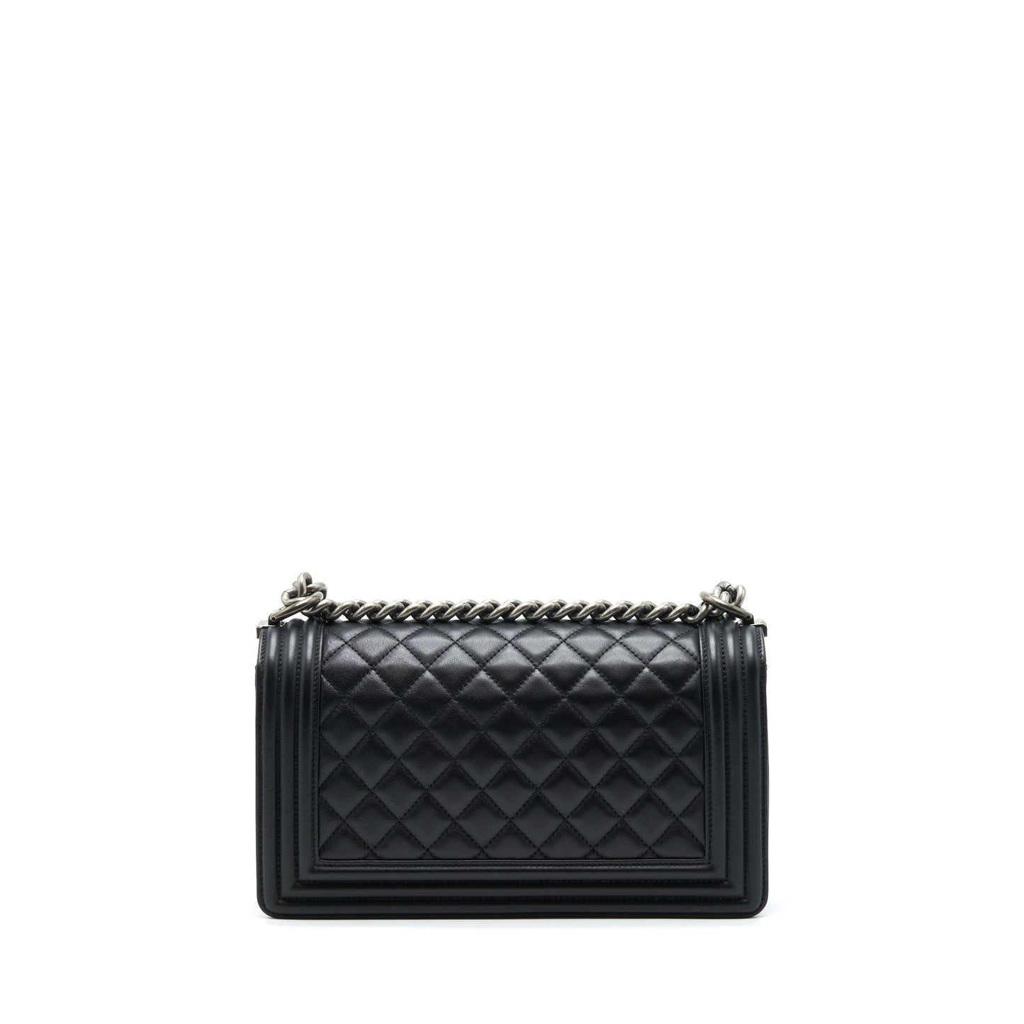 Chanel Boy Calfskin Ruthenium Hardware Black Handbag